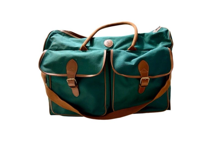 Polo Ralph Lauren VTG Polo Ralph Lauren Green & Tan Canvas Travel Duffle Bag Size ONE SIZE - 1 Thumbnail