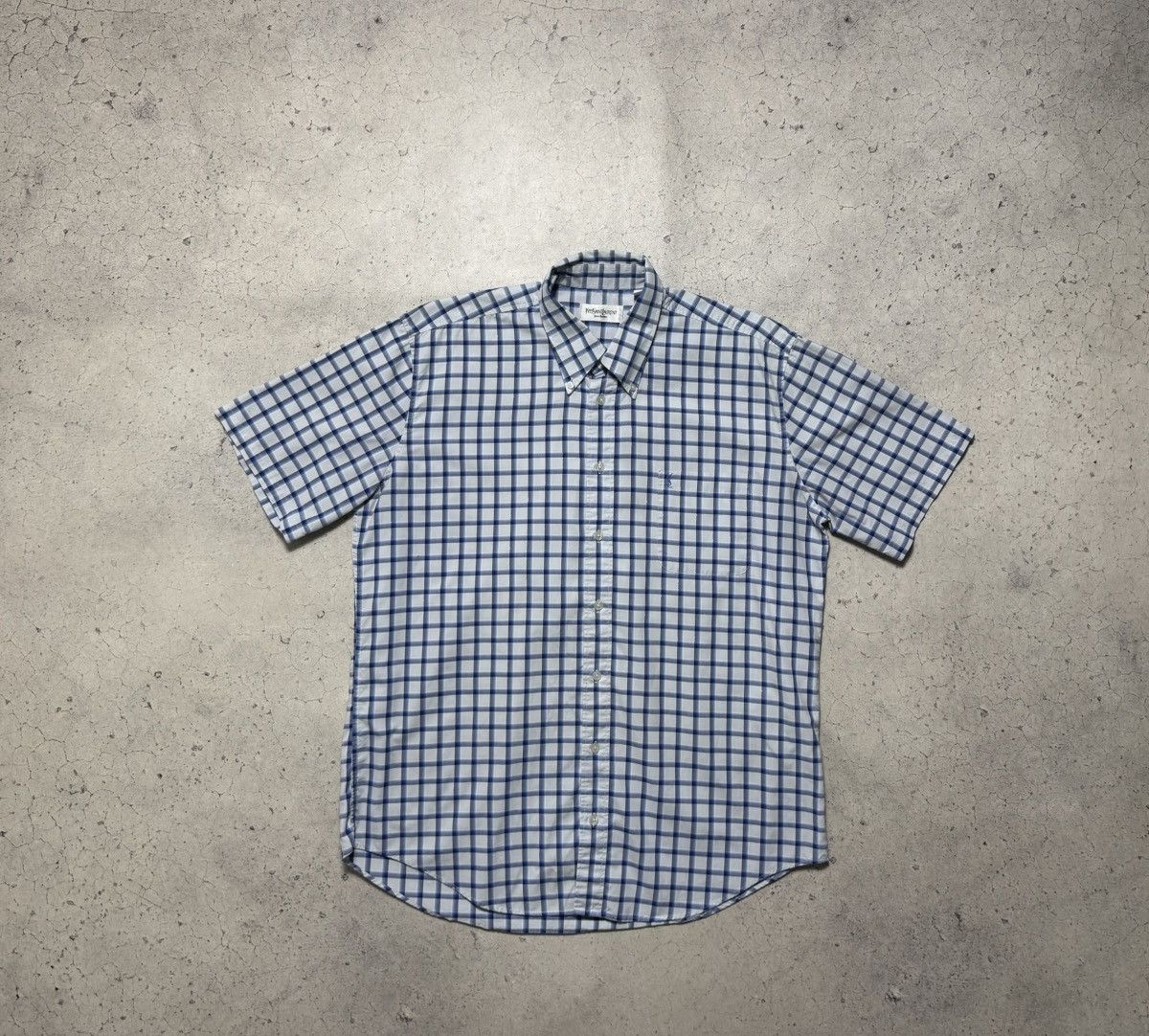 Yves Saint Laurent Yves Saint Laurent YSL Checked Short Sleeve Button Up Shirt Size US L / EU 52-54 / 3 - 1 Thumbnail