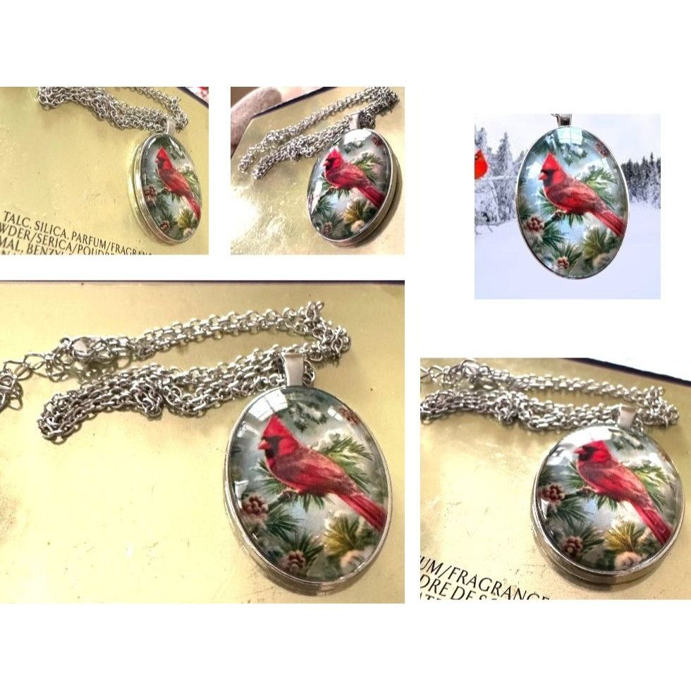 Handmade Cardinal Necklace New 18 in Chain Loved One Anniversary Size ONE SIZE - 6 Thumbnail