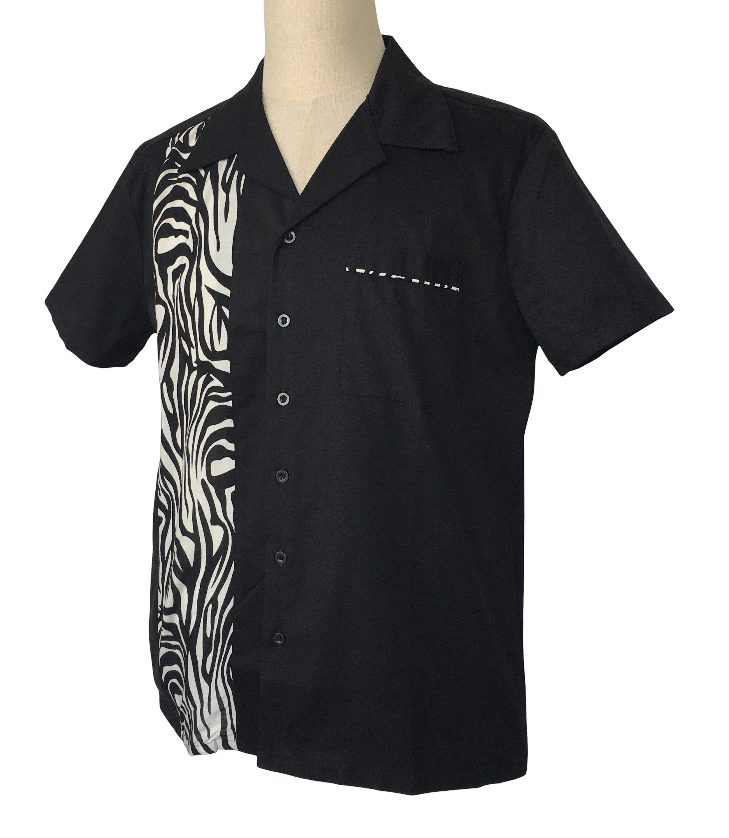 Other Pocket Black Men Shirts Contrast zebra Pattern Size US XL / EU 56 / 4 - 2 Thumbnail