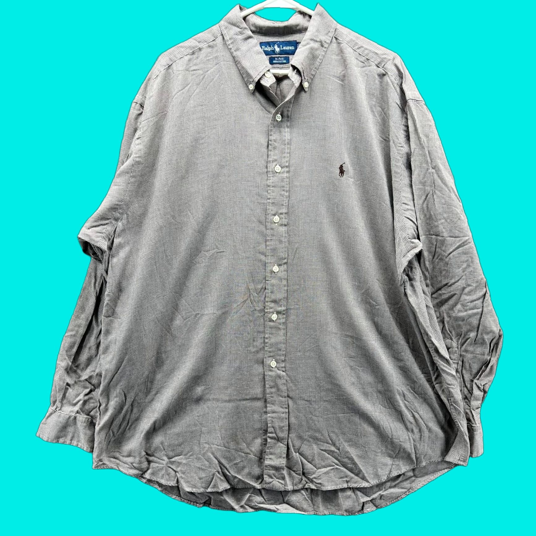 Polo Ralph Lauren VINTAGE Polo Ralph Lauren Shirt Mens XL Brown Button-Down Houndstooth Oxford Size US XL / EU 56 / 4 - 1 Thumbnail