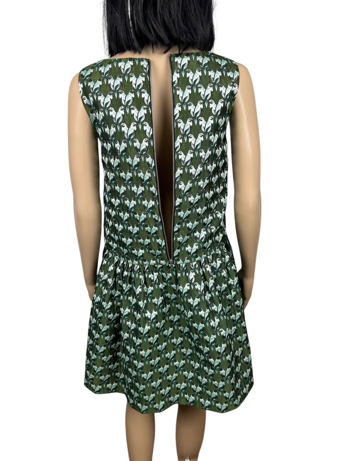 Maje Maje Rower Green Jacquard Parrot Print Mini Dress size 2 Size S / US 4 / IT 40 - 10 Thumbnail