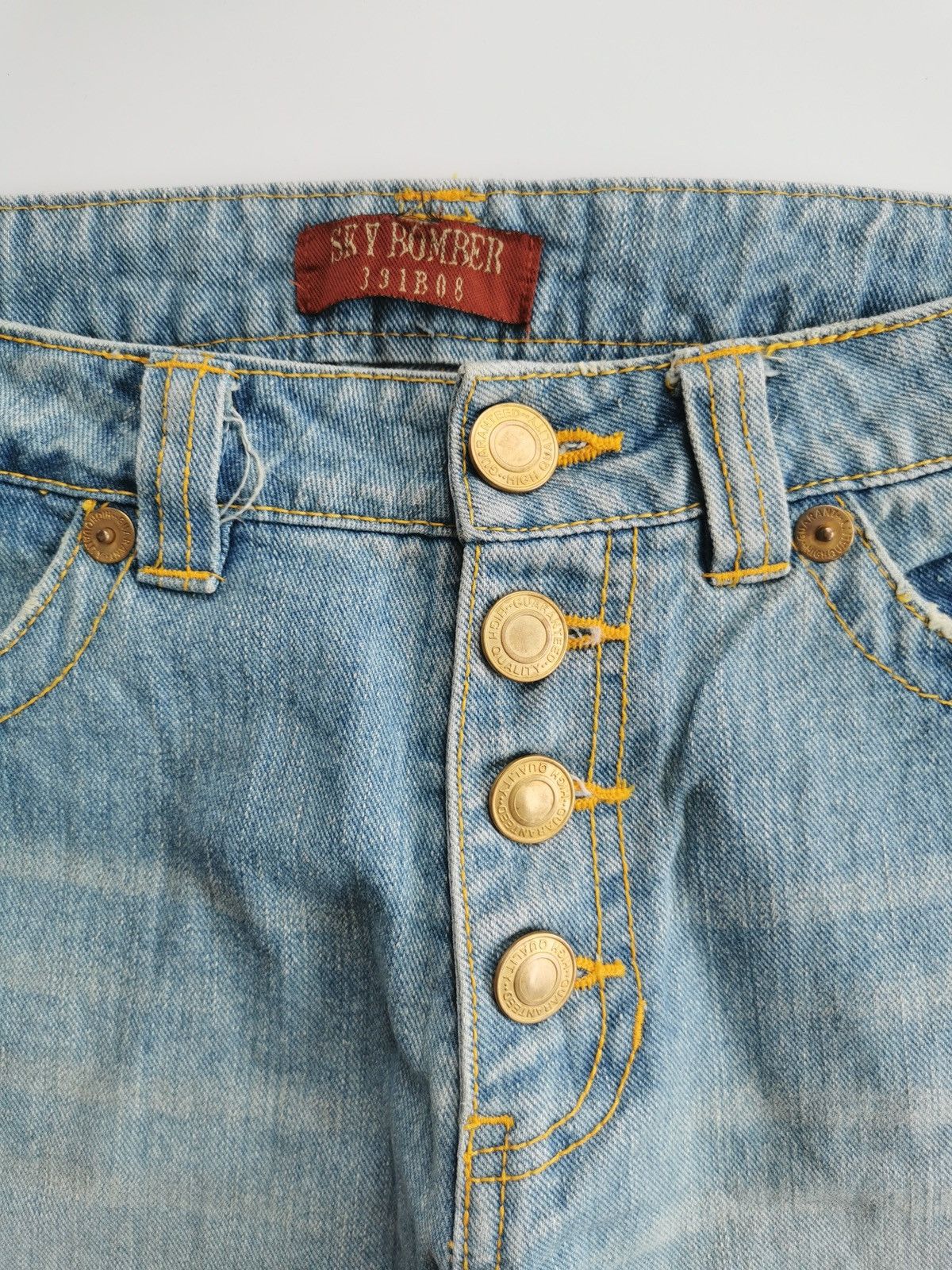 Japanese Brand Sky Bomber Japan Showed Button Distressed Jeans Size US 30 / EU 46 - 6 Thumbnail