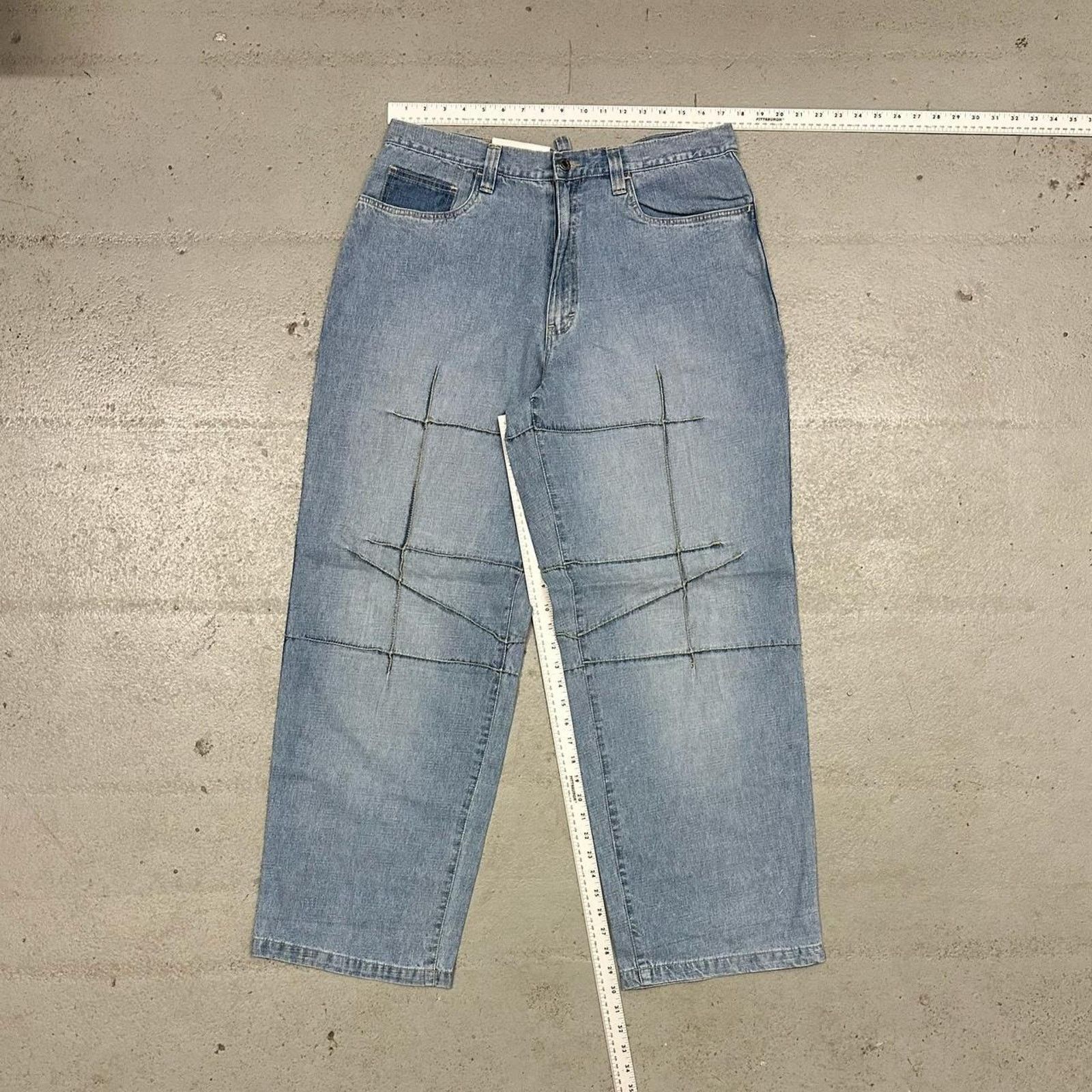 Vintage Vintage baggy y2k xclusive light blue unique embroidered Size US 36 / EU 52 - 3 Thumbnail