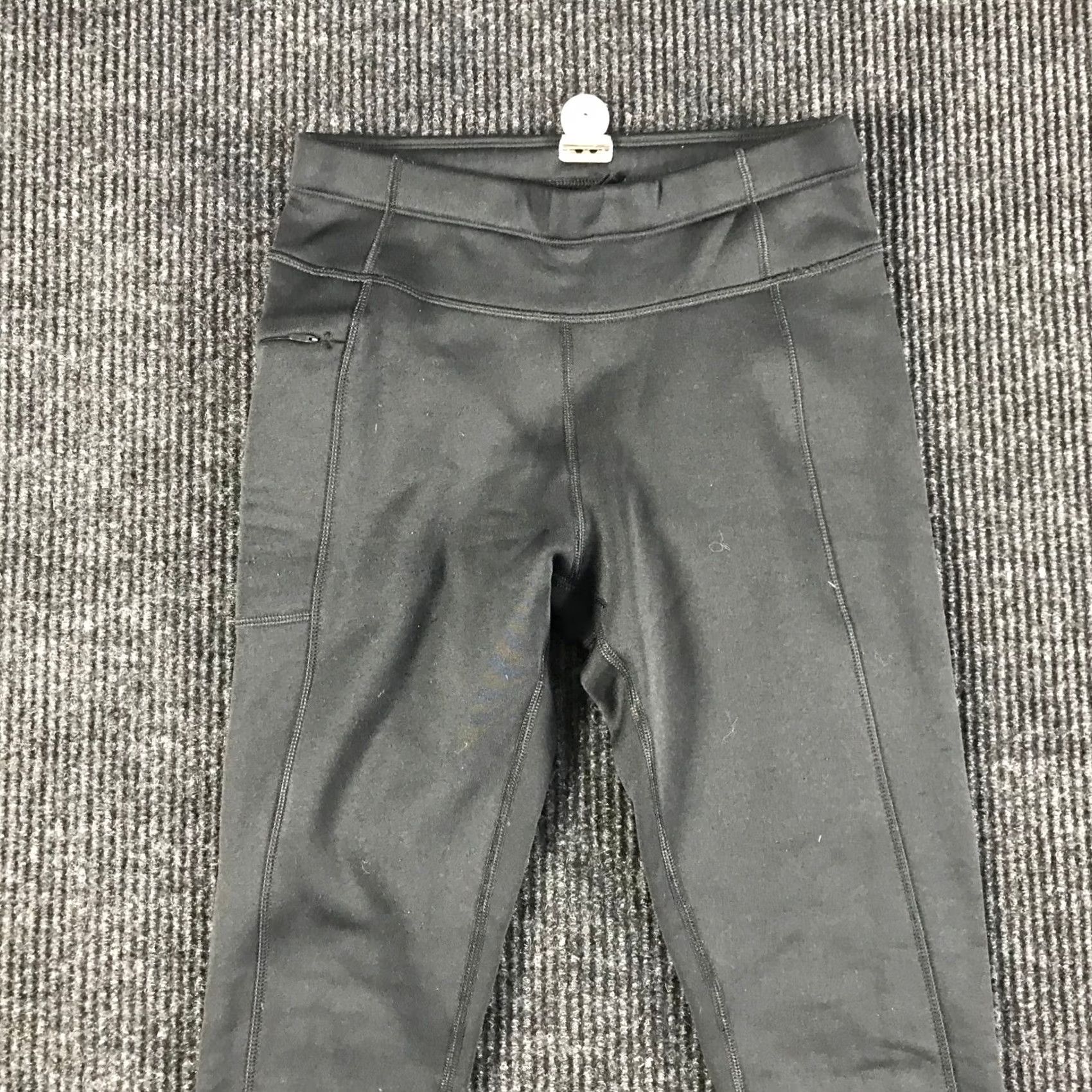 Vintage VINTAGE Title Nine Womens Black Fleece Lined Athletic Leggings Pockets Size S Size 28" / US 6 / IT 42 - 2 Thumbnail
