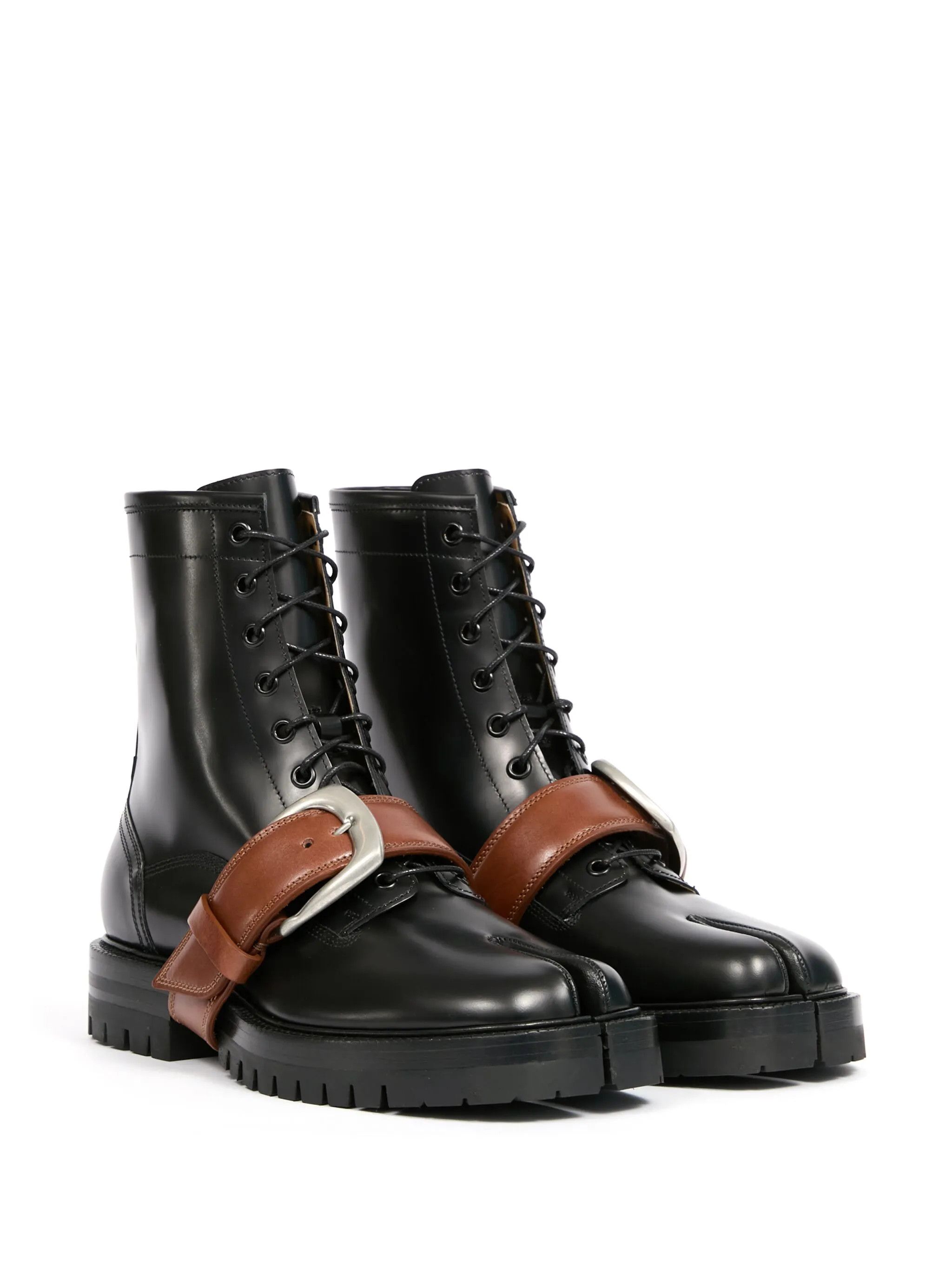 Maison Margiela o1w1db11225 Leather Tabi Boots in Black Size US 7 / IT 37 - 3 Thumbnail