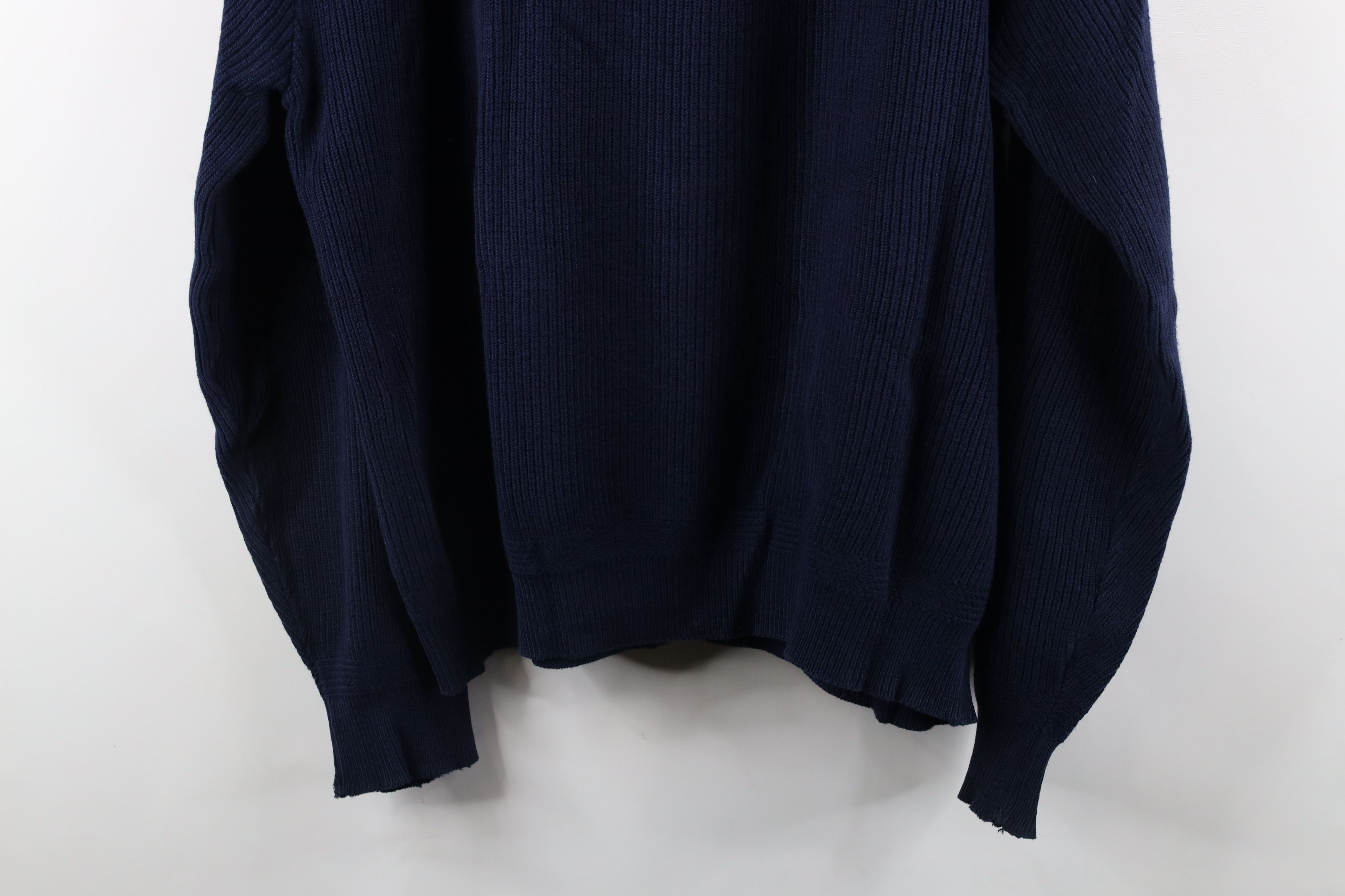 Lands' End × Vintage Vintage 90s Lands End Cotton Ribbed Knit Henley Sweater USA Size US L / EU 52-54 / 3 - 15 Thumbnail