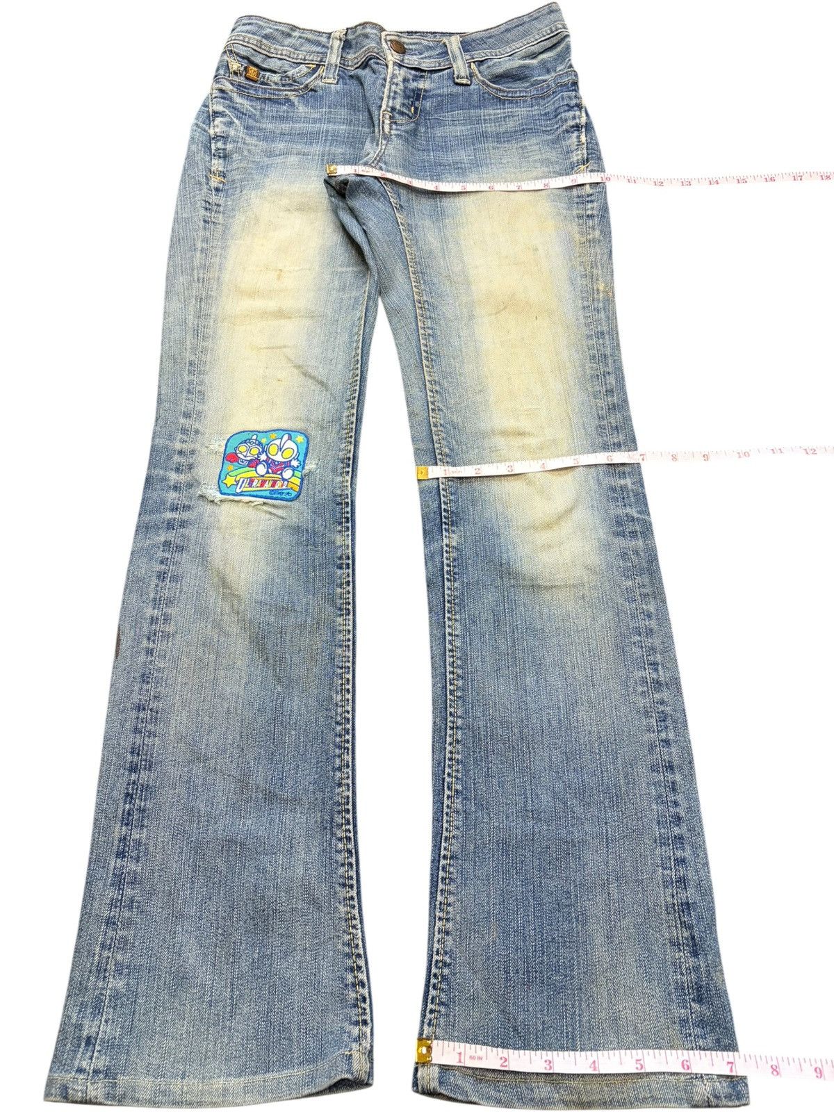 Wrangler Vintage Japanese Brand Mud Wash Distress Flare Jeans Size 27" / US 4 / IT 40 - 8 Thumbnail