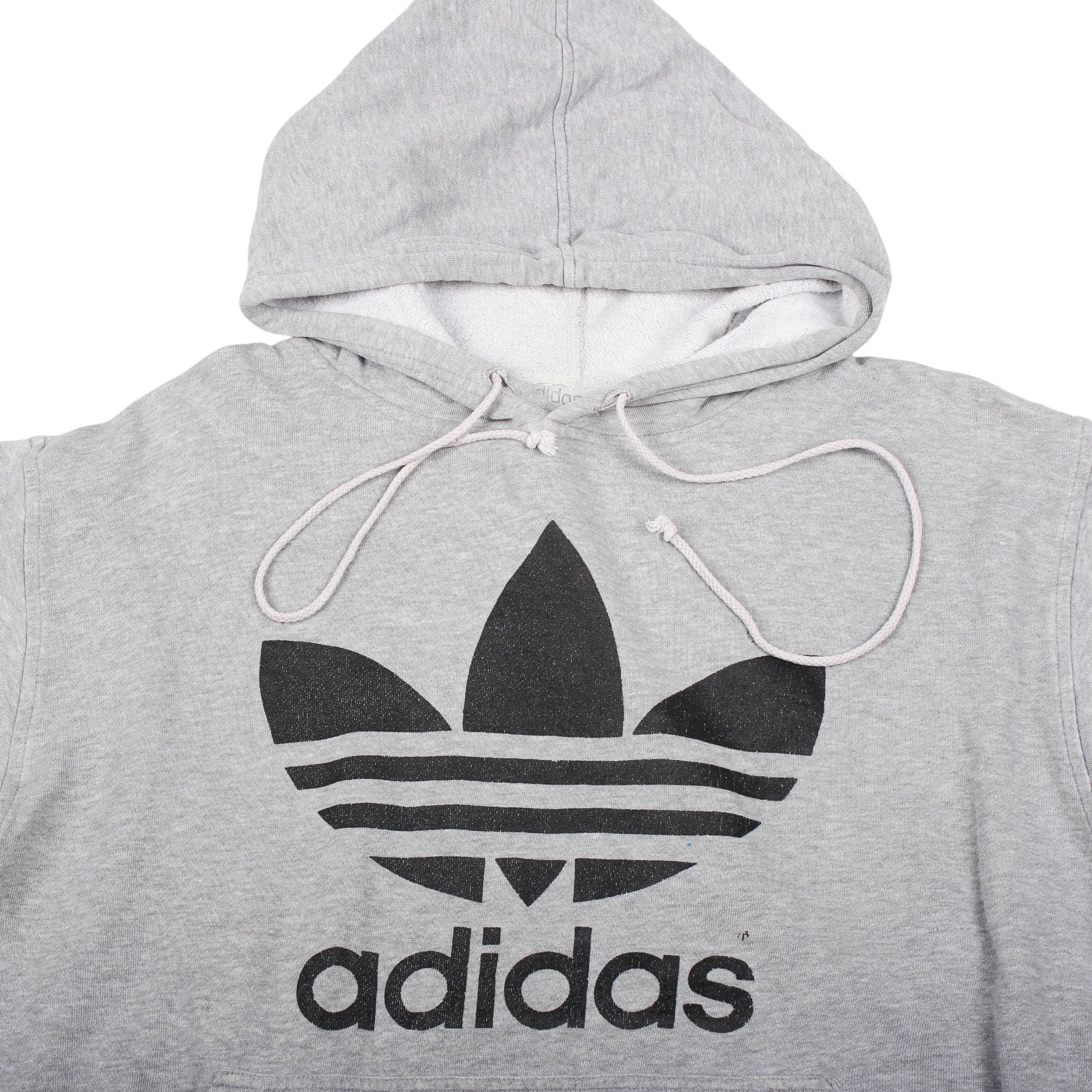 Adidas Vintage Adidas Hoodie Big Trefoil Logo Grey 90s Size US M / EU 48-50 / 2 - 4 Thumbnail