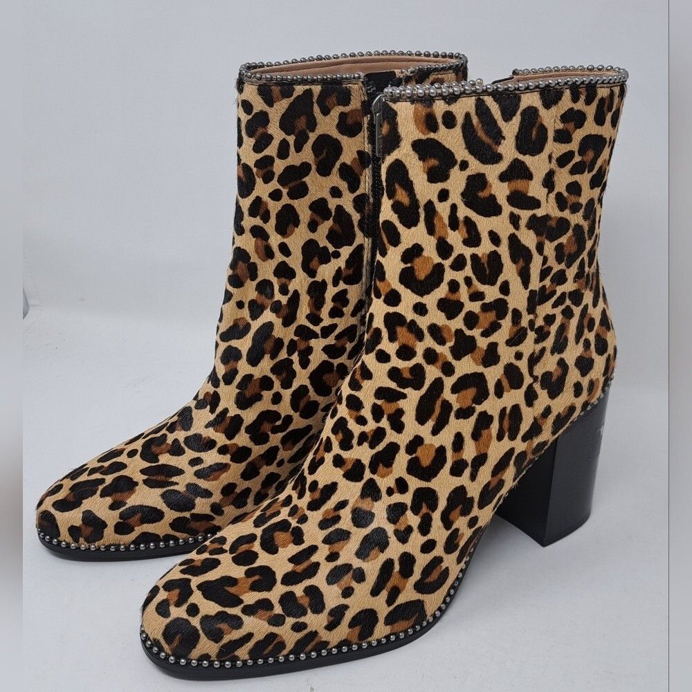 Coach NWT Coach Drea Ankle Boots Bootie Zip Shoes Heels Leopard C Size US 8 / IT 38 - 1 Thumbnail