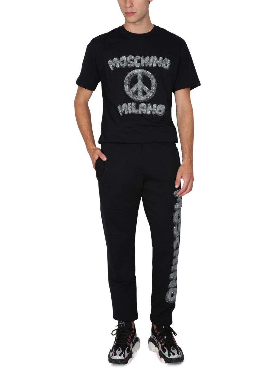 Moschino o1y0225 Logo Jogger & Sweatpant in Black Size US 38 / EU 54 - 4 Thumbnail