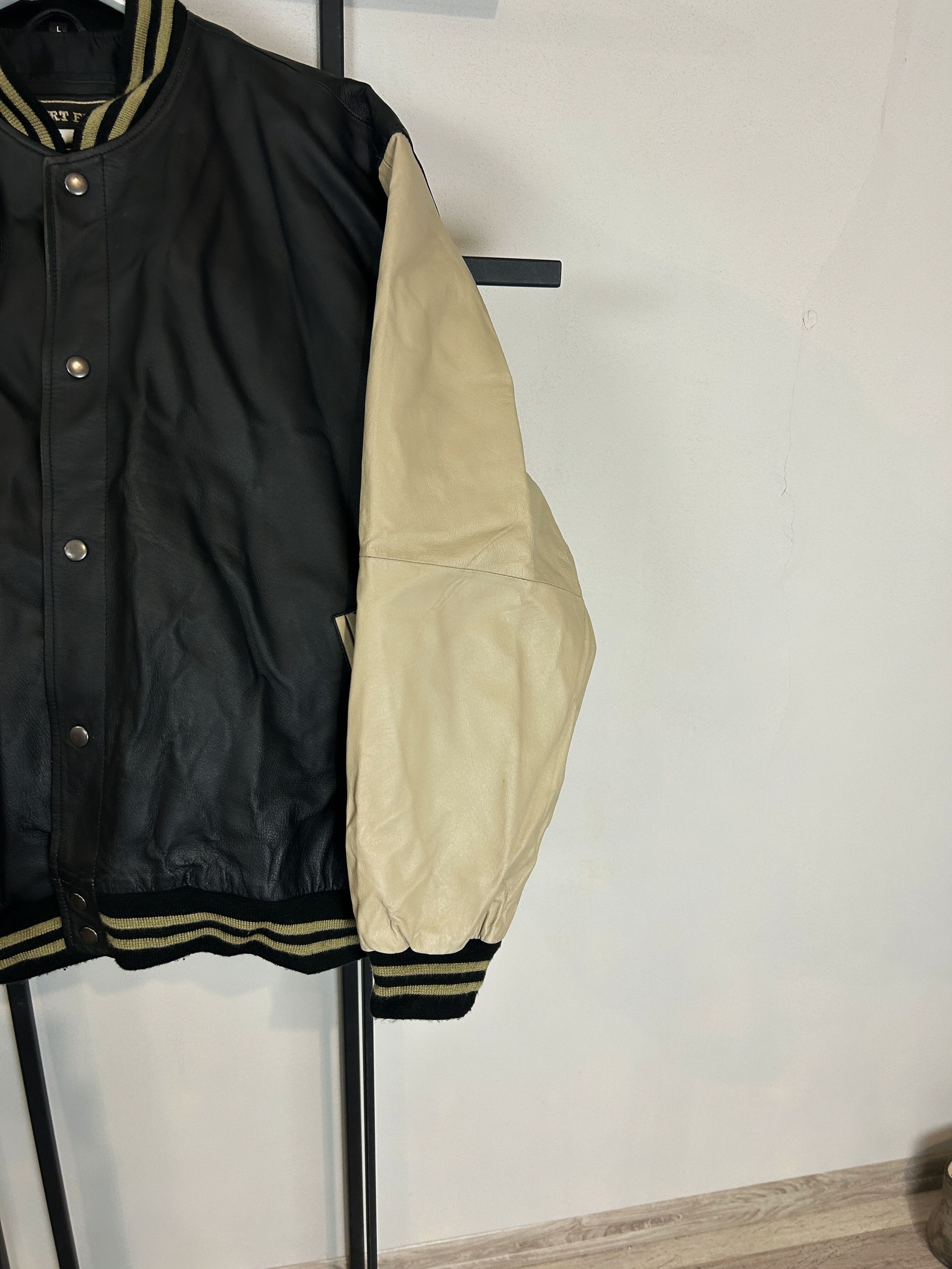Vintage Leather Varsity Jacket Two Tone Vintage College Style Black Size US L / EU 52-54 / 3 - 4 Thumbnail