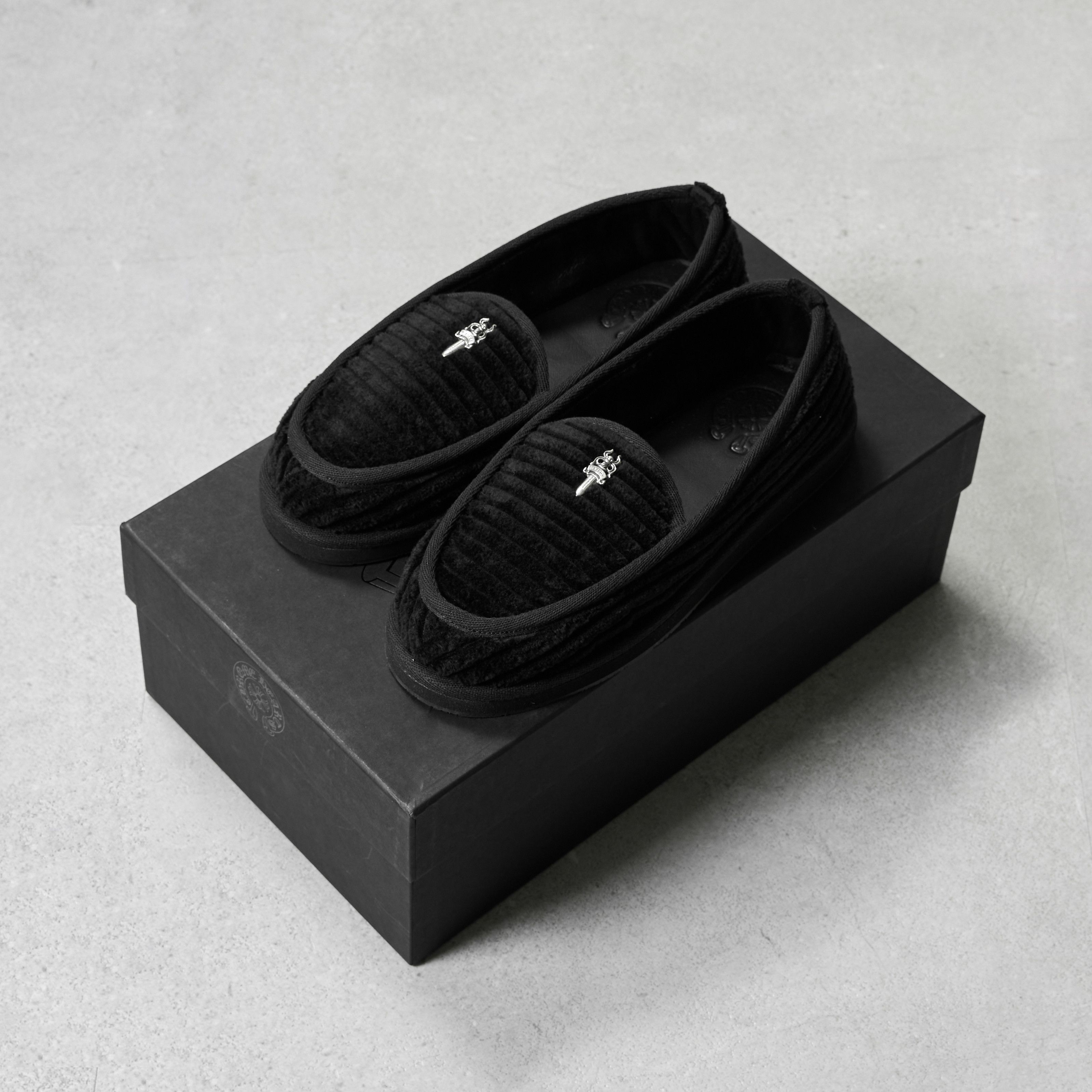 Chrome Hearts CHROME HEARTS Loafers Corduroy Dagger BLACK Size US 5 / EU 37 - 1 Thumbnail