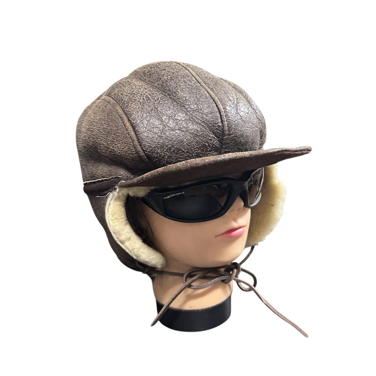 Genuine Leather VINTAGE SHEEP SKIN SHEARLING AVIATOR HATS Size ONE SIZE - 3 Thumbnail