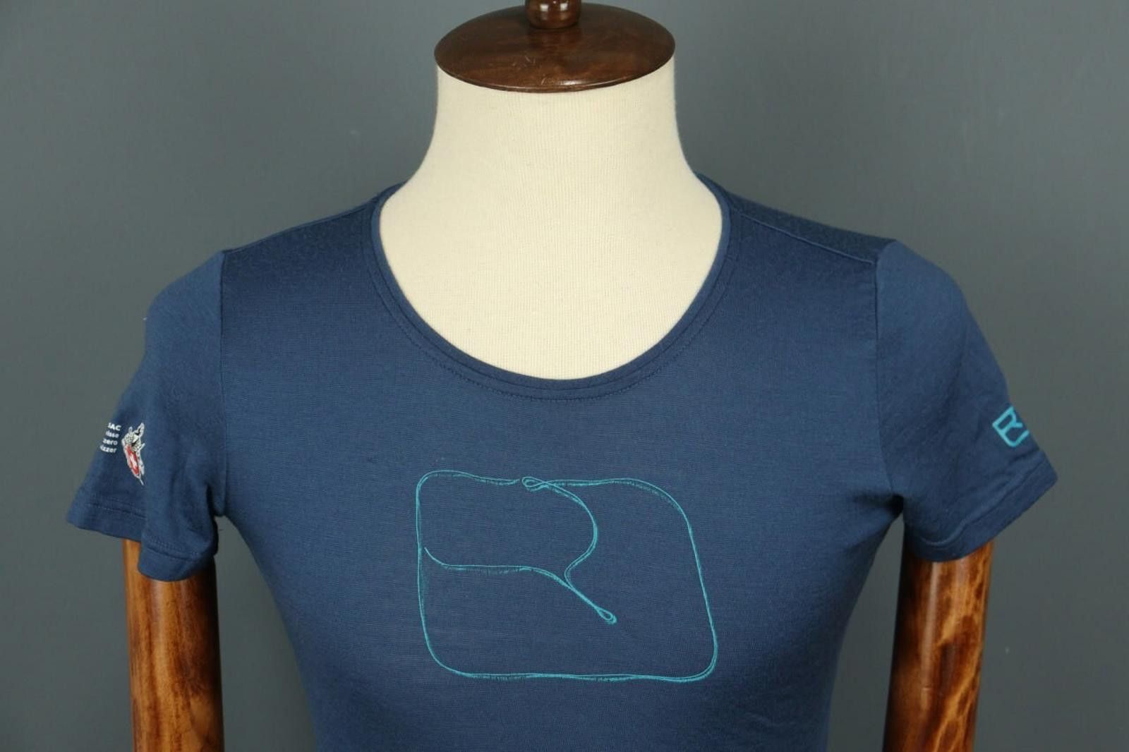 ORTOVOX Ortovox Blue Big Logo Wool Short Sleeve T-Shirt Size M Size US M / EU 48-50 / 2 - 2 Thumbnail
