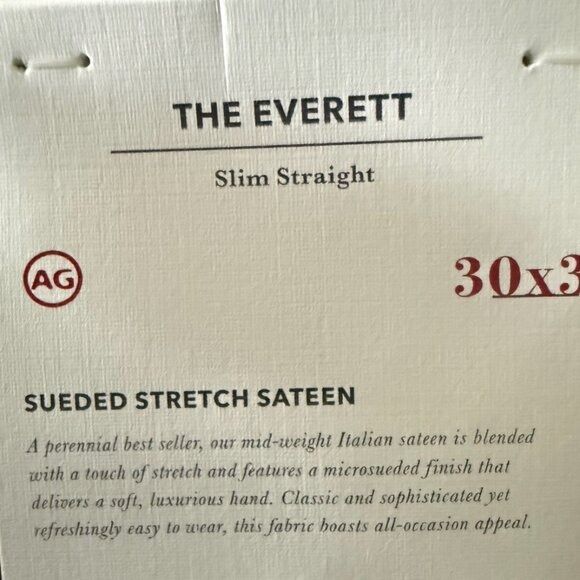 AG Adriano Goldschmied AG Adriano Goldschmied Mens Green Everett SUD Slim Straight Size US 30 / EU 46 - 7 Thumbnail