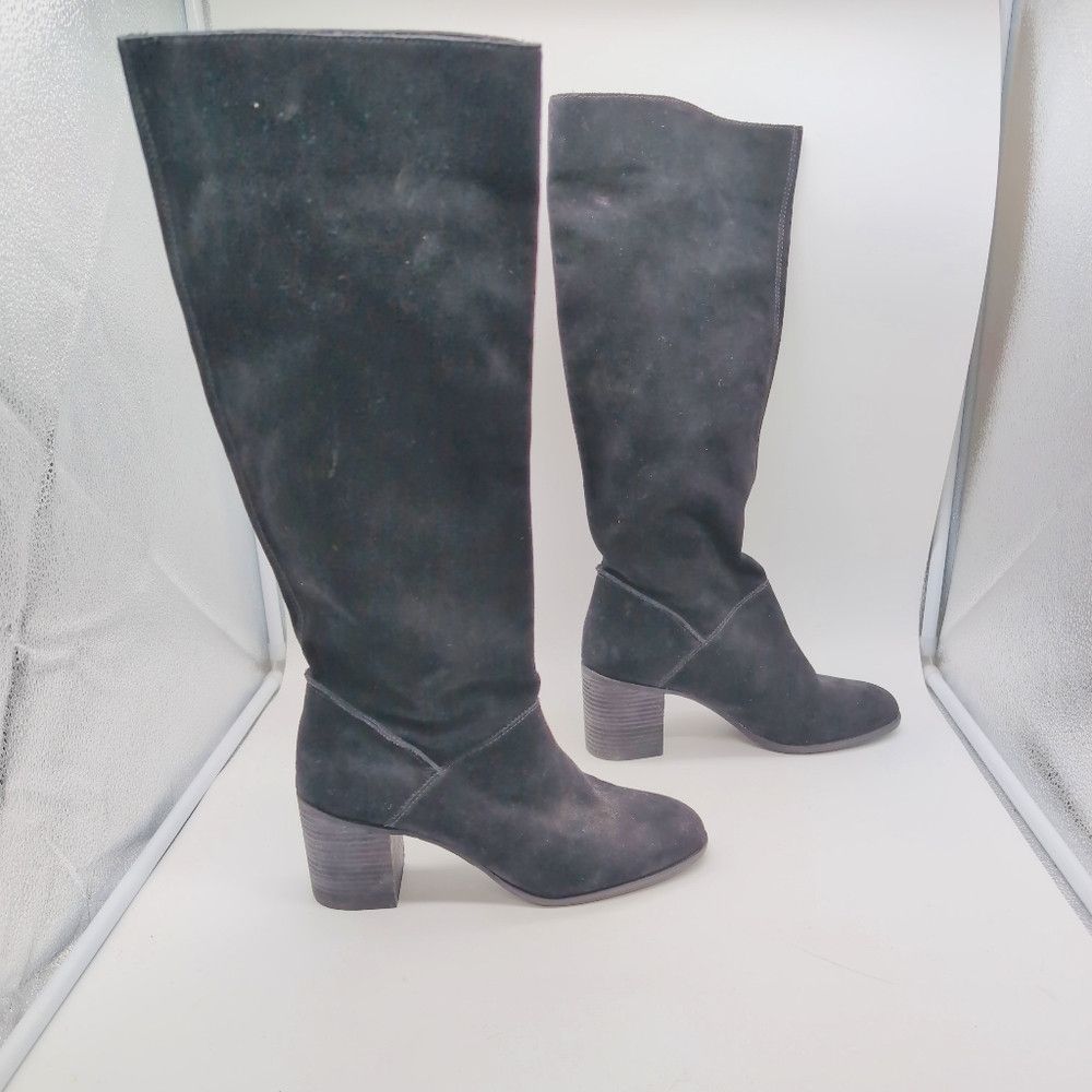 Frye Frye & Co. Sz 10 Phoebe Slouch Tall 70690 Womens Black Sued Size US 10 / IT 40 - 5 Thumbnail