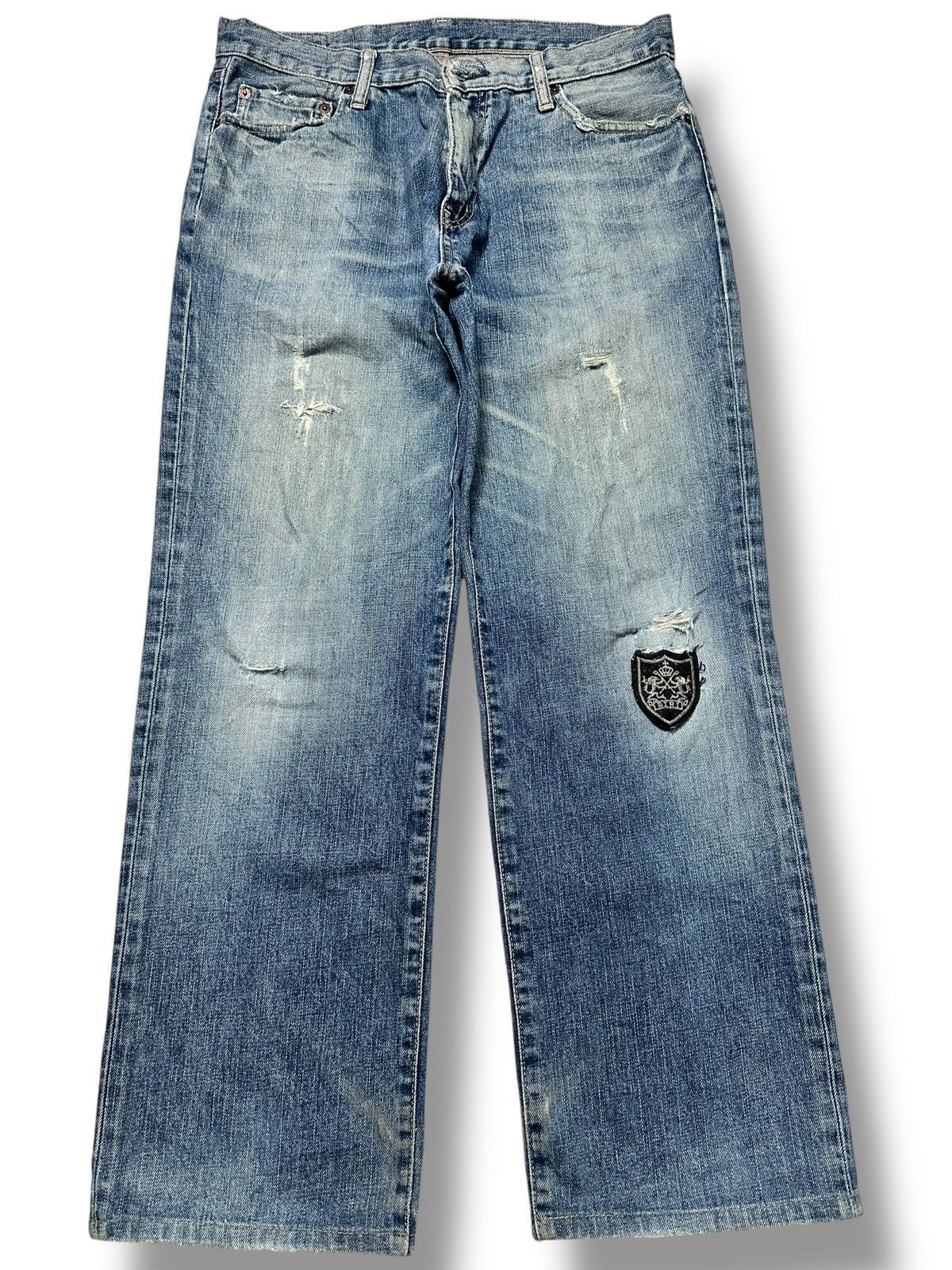 Uniqlo Uniqlo Vintage Distressed With Patches & Baggy Loose Faded Size US 33 - 1 Thumbnail