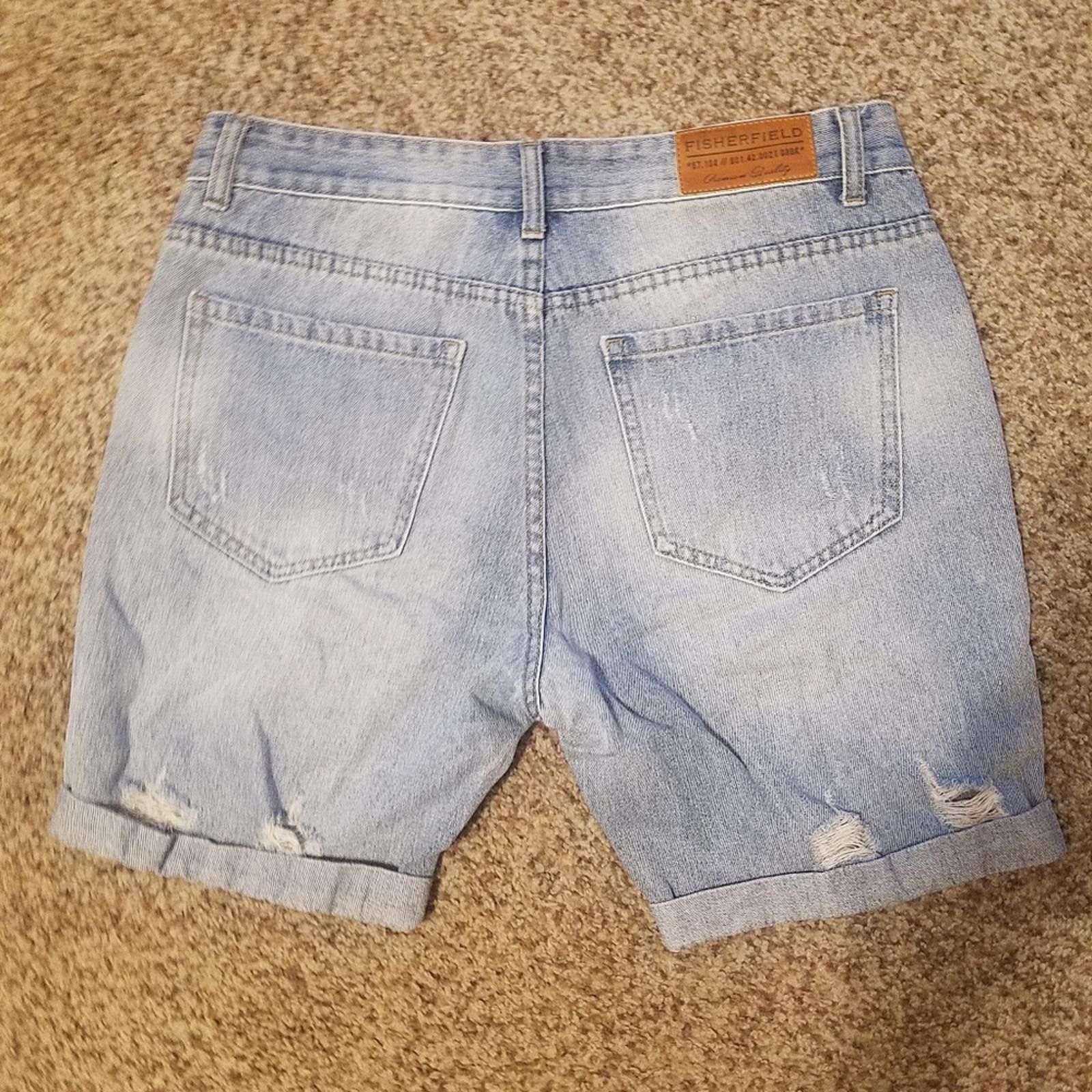 Designer Fisherfield Distressed Denim Shorts Size 32 Size 32" / US 10 / IT 46 - 2 Thumbnail