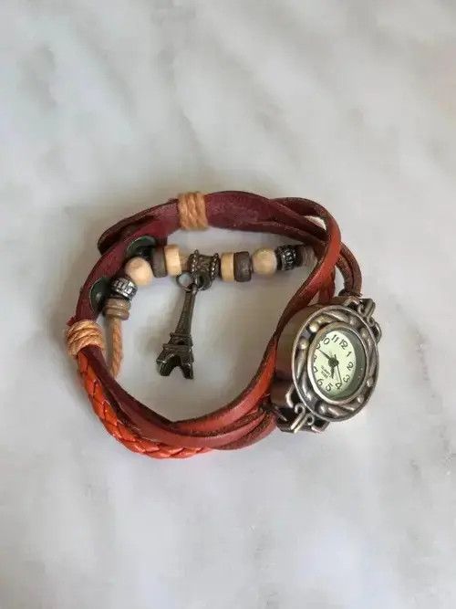 Jewelry Vintage Japanese style futuristic Watch Brown amulet 🗼 Size ONE SIZE - 6 Thumbnail