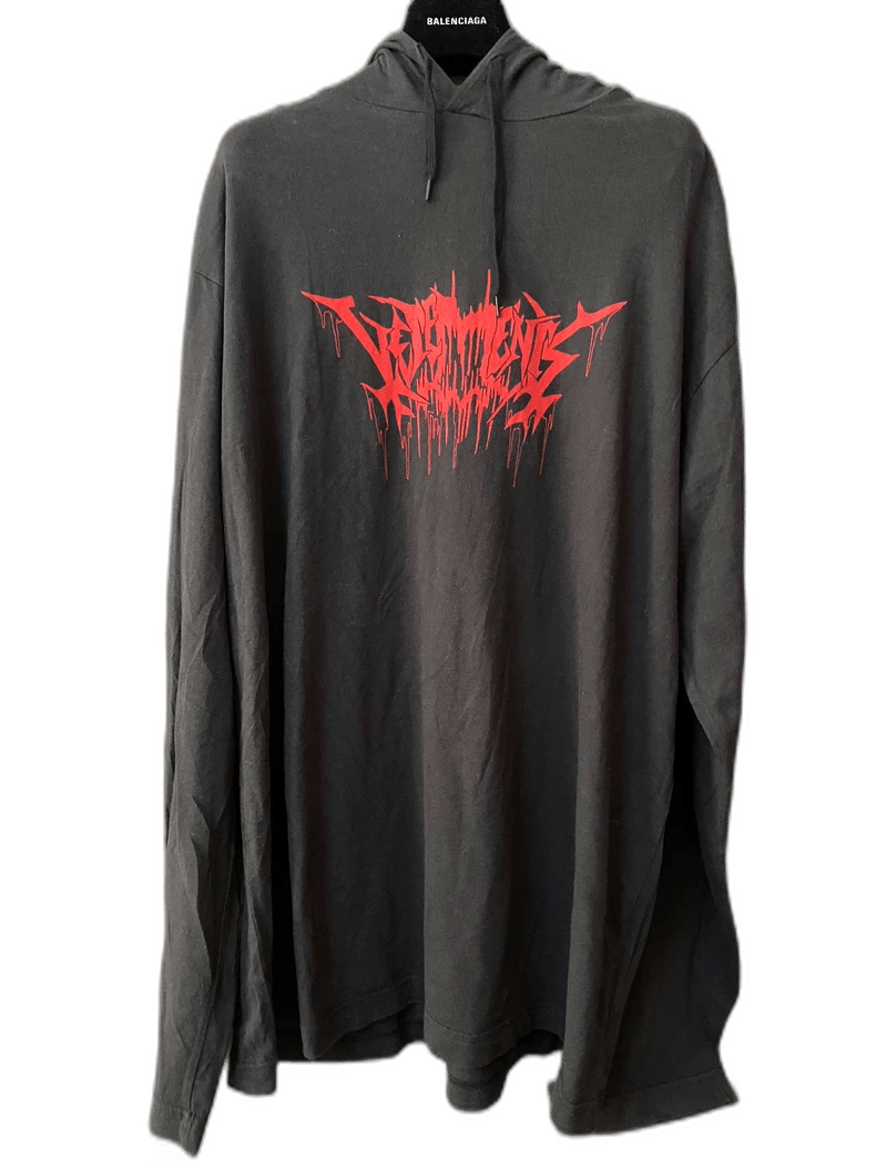 Vetements Vetements Black Hoodie with Red Graphic Design Size US S / EU 44-46 / 1 - 1 Thumbnail
