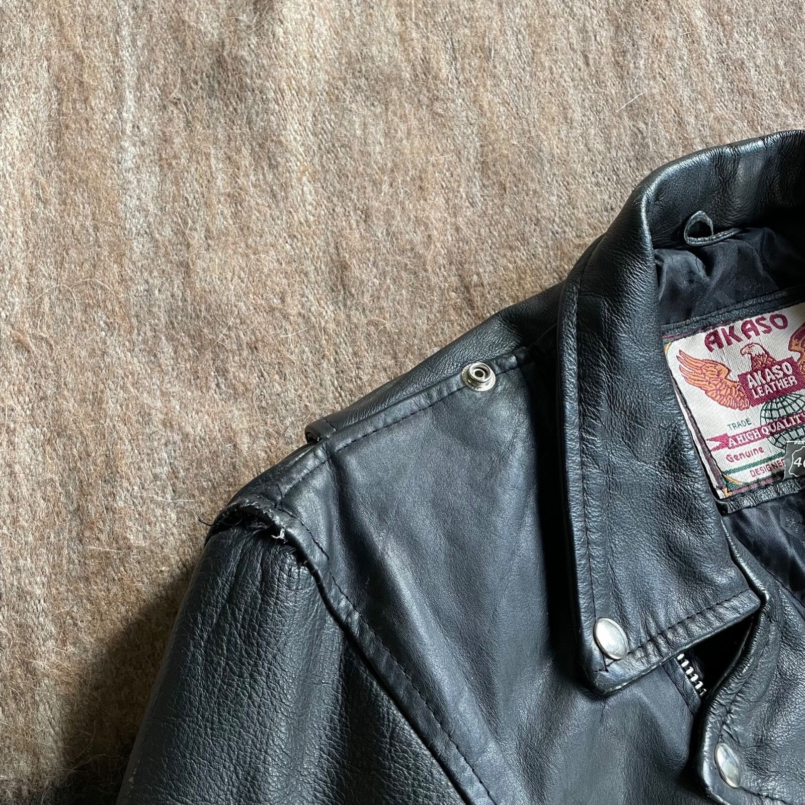Vintage Akaso Leather Vintage Biker Moto Jacket 9168AC Size US M / EU 48-50 / 2 - 10 Thumbnail