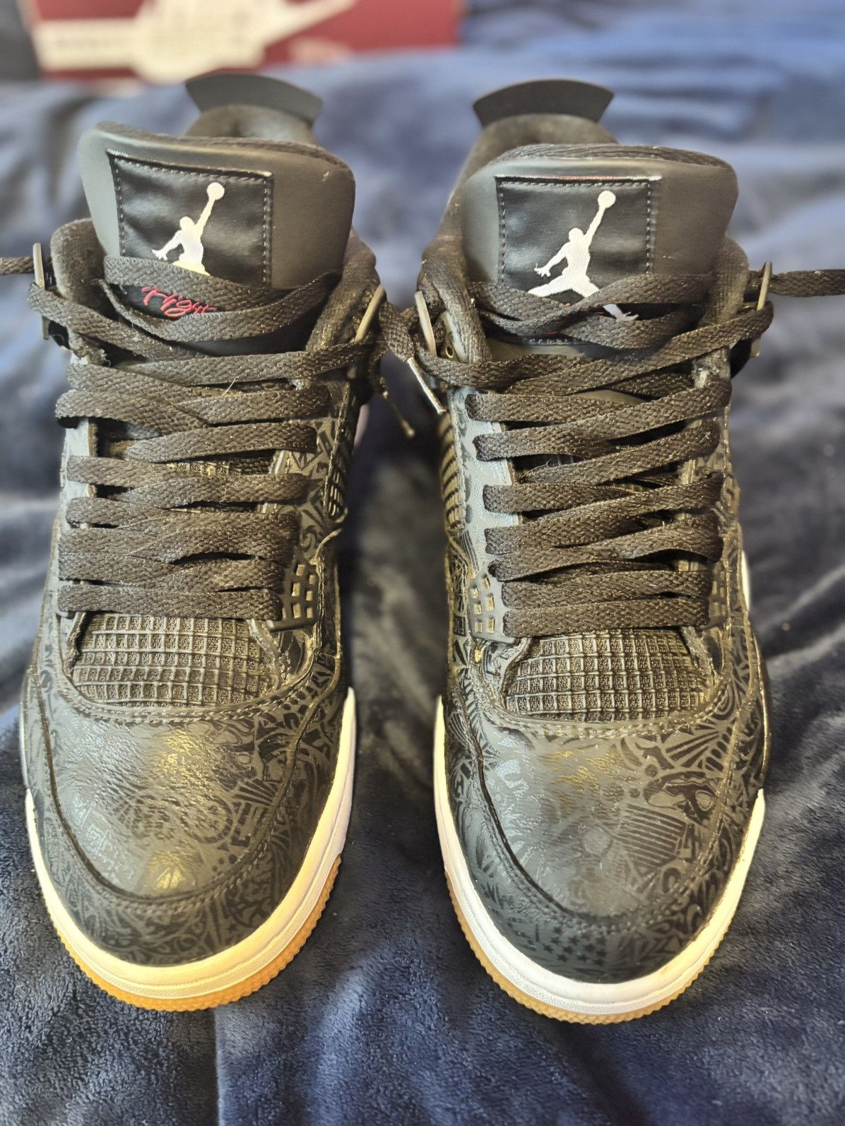 Jordan Brand × Nike Jordan 4 Laser Black Size US 11.5 / EU 44-45 - 4 Thumbnail