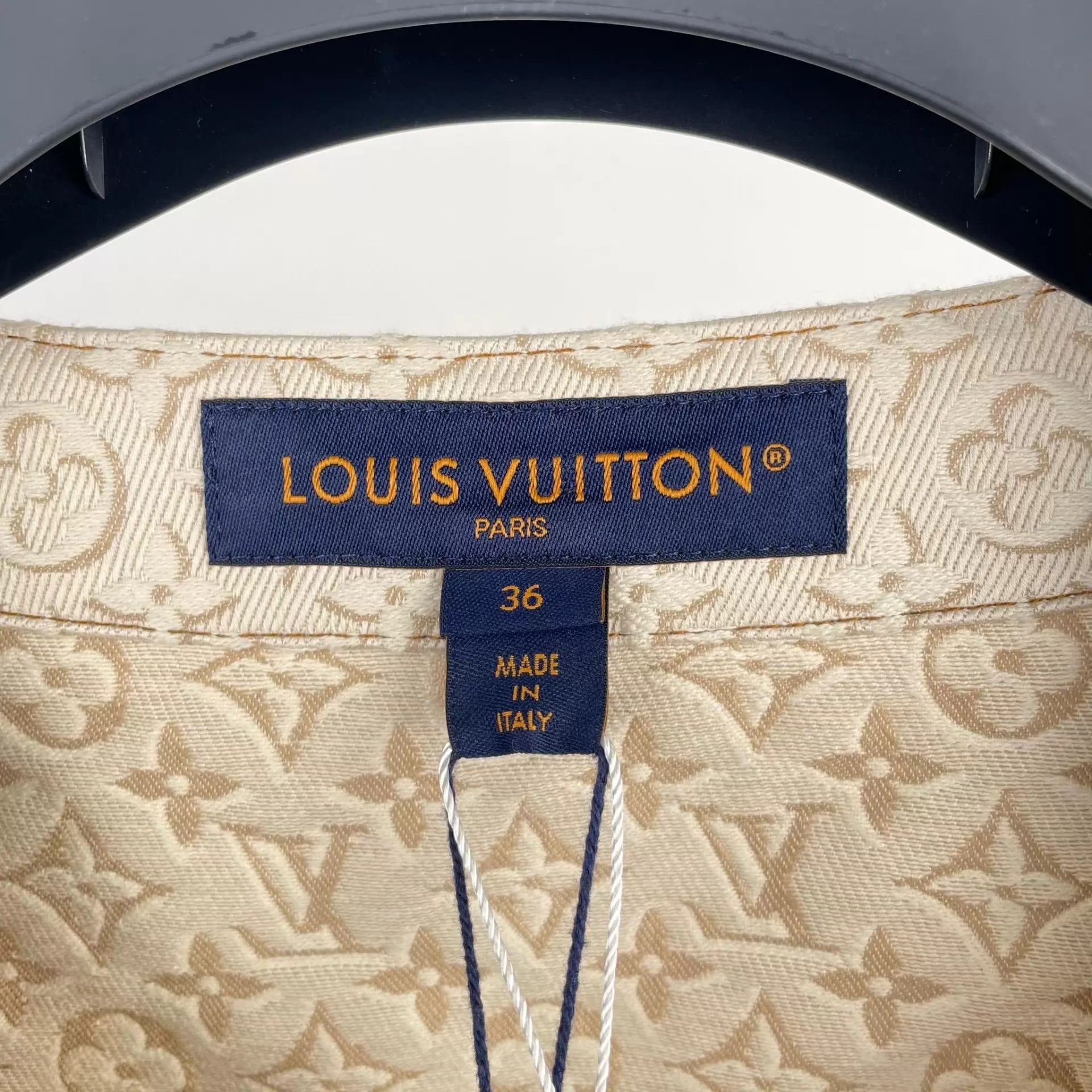 Louis Vuitton LV All Over Print Denim Jacket Light Khaki 36 NWT Size XS / US 0-2 / IT 36-38 - 3 Thumbnail