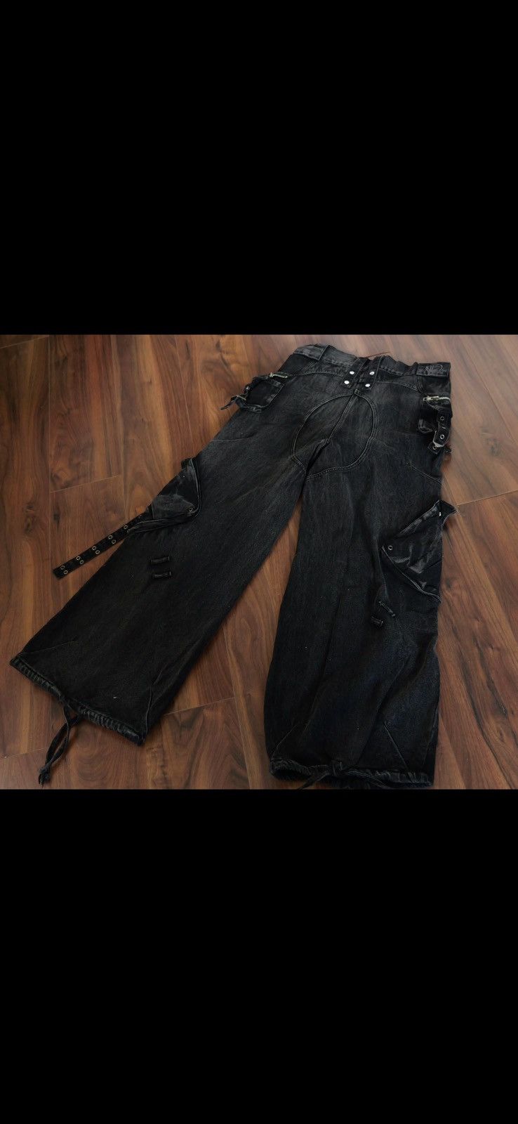 No Faith Studios No/Faith Studios Black Heavy Cargo Jeans XL Size US 36 / EU 52 - 3 Thumbnail