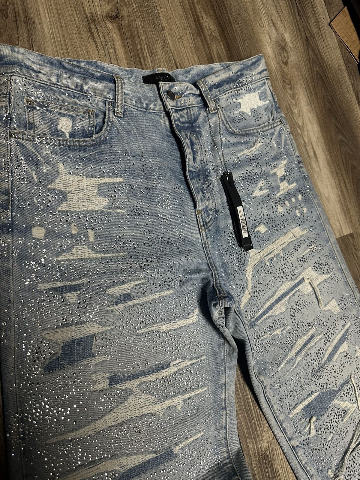 Amiri Amiri Jeans Crystal Embellished Denim Size US 33 - 4 Thumbnail