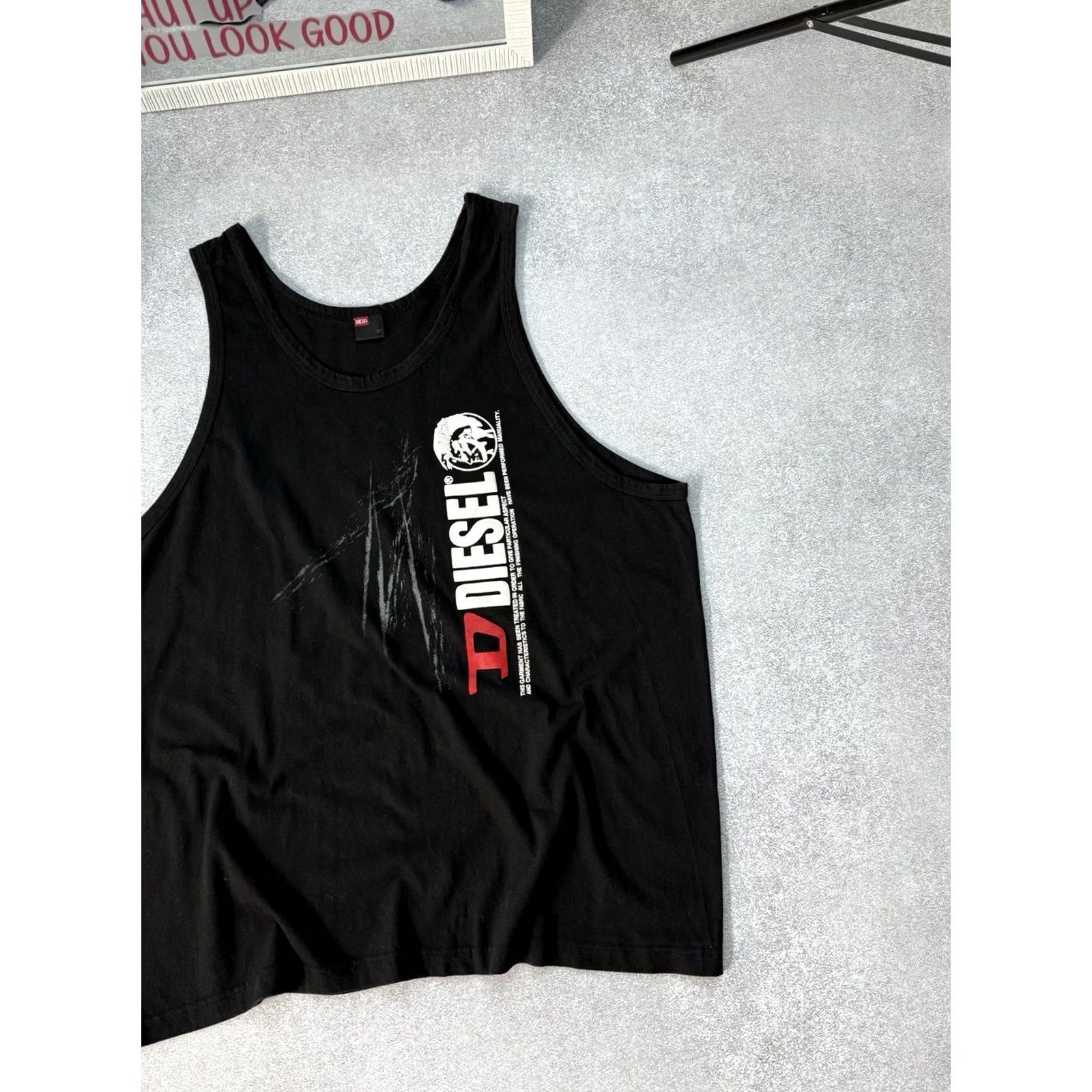 Diesel VINTAGE Diesel Sleeveless T-Shirt Big Logo Black XXL Size US XXL / EU 58 / 5 - 3 Thumbnail