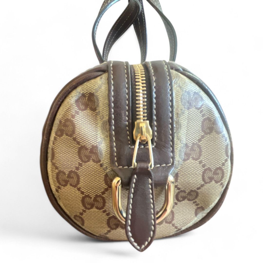 Gucci Gucci - Handbag Heart Ribbon Monogram Brown Leather Size ONE SIZE - 4 Thumbnail