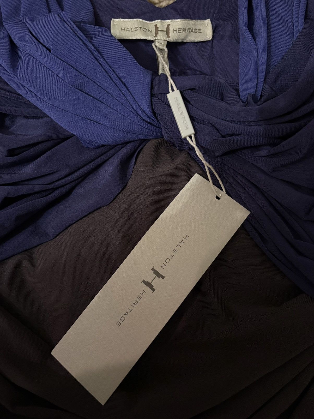 Halston Heritage $395 NWT Halston Heritagr ombre twist ruched dress sz 10 Size L / US 10 / IT 46 - 5 Thumbnail