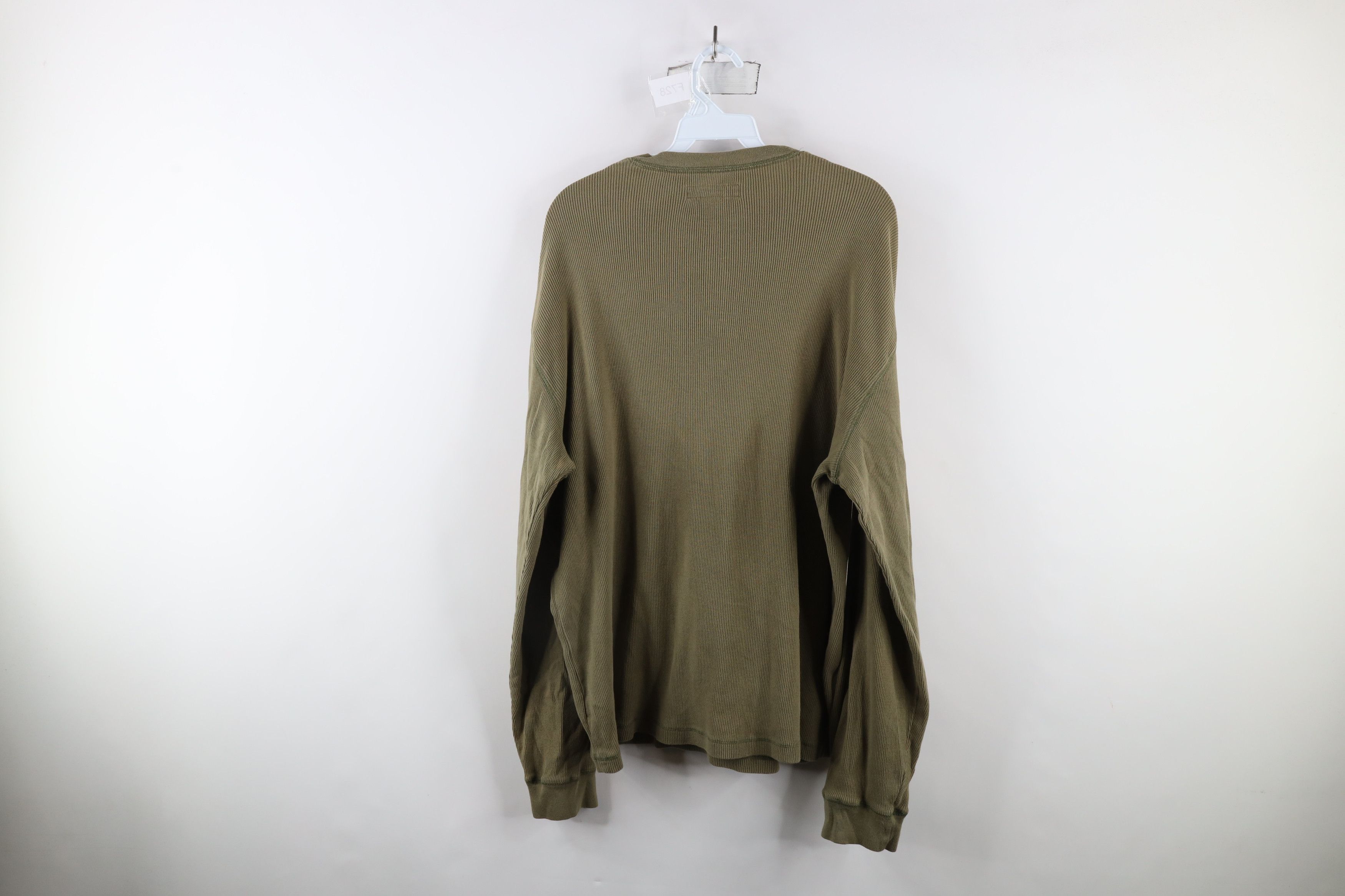 Vintage Vintage 90s Streetwear Blank Ribbed Knit Henley T-shirt Size US L / EU 52-54 / 3 - 6 Thumbnail