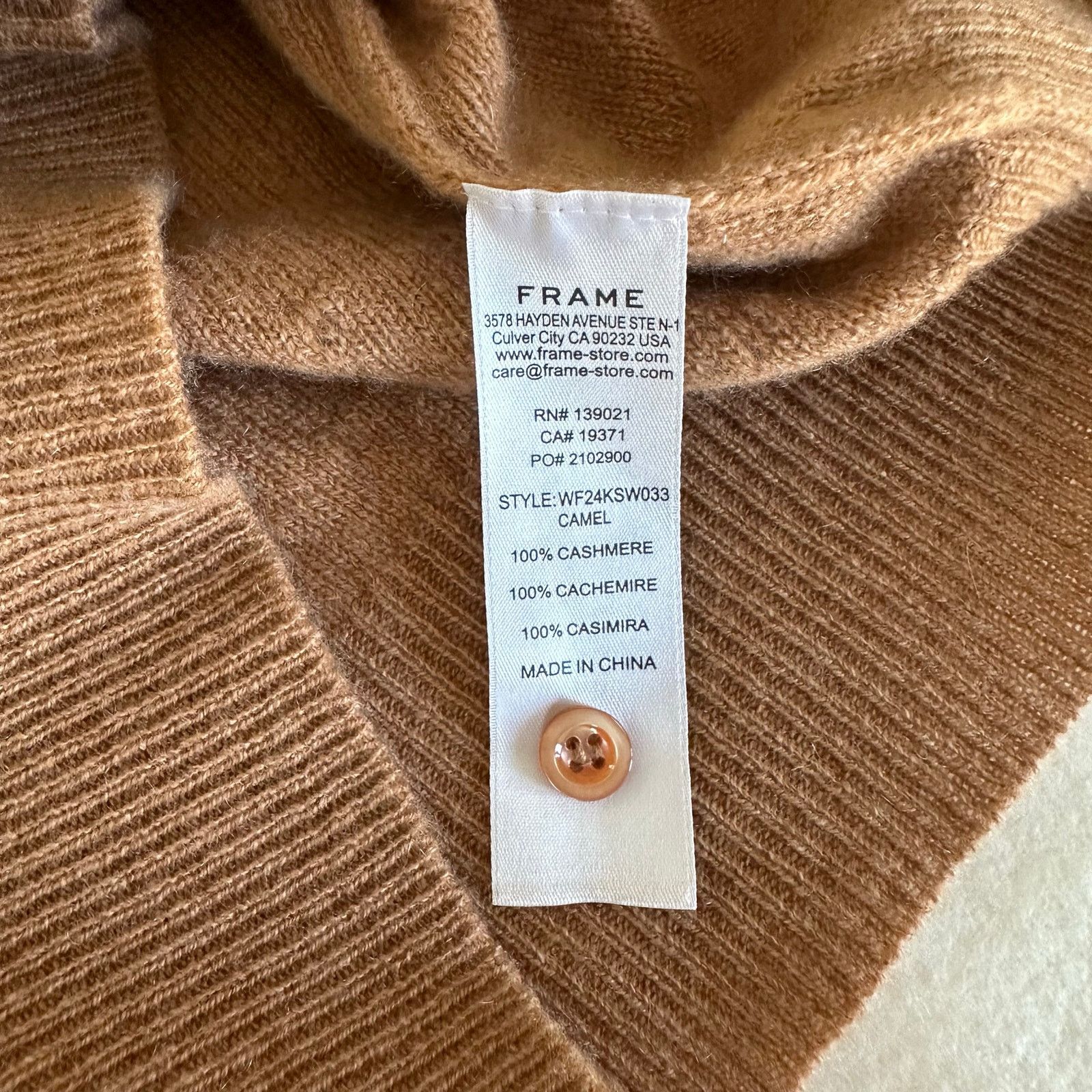 Frame Frame Cashmere Polo Sweater Camel Scallop Collar Size XS Size XS / US 0-2 / IT 36-38 - 11 Thumbnail