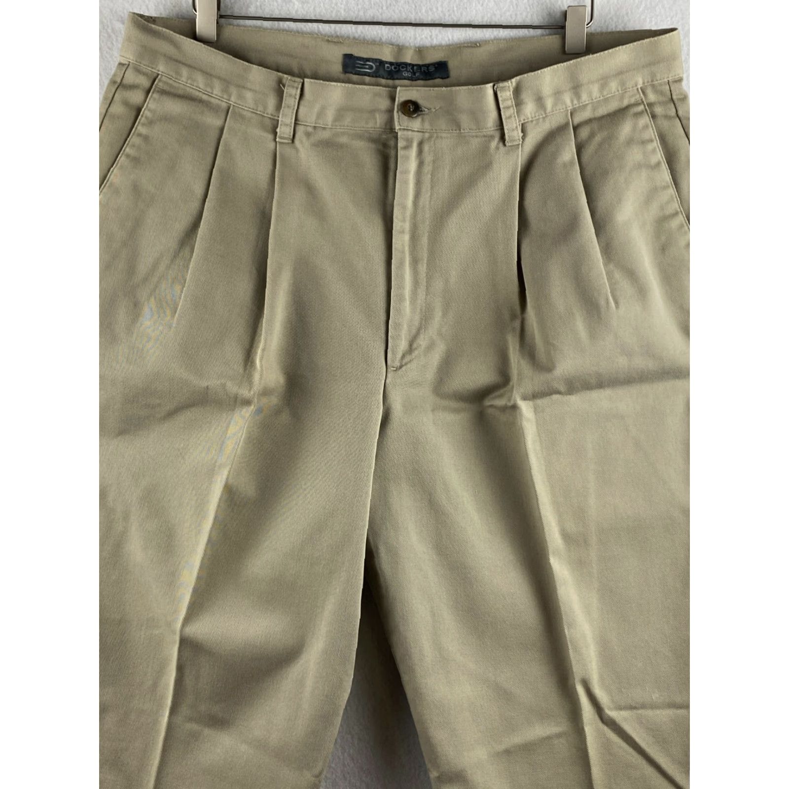 Dockers DOCKERS Mens Pants 38x30 Beige Golf Khaki Pleated Button Pockets Cotton Size US 38 / EU 54 - 2 Thumbnail