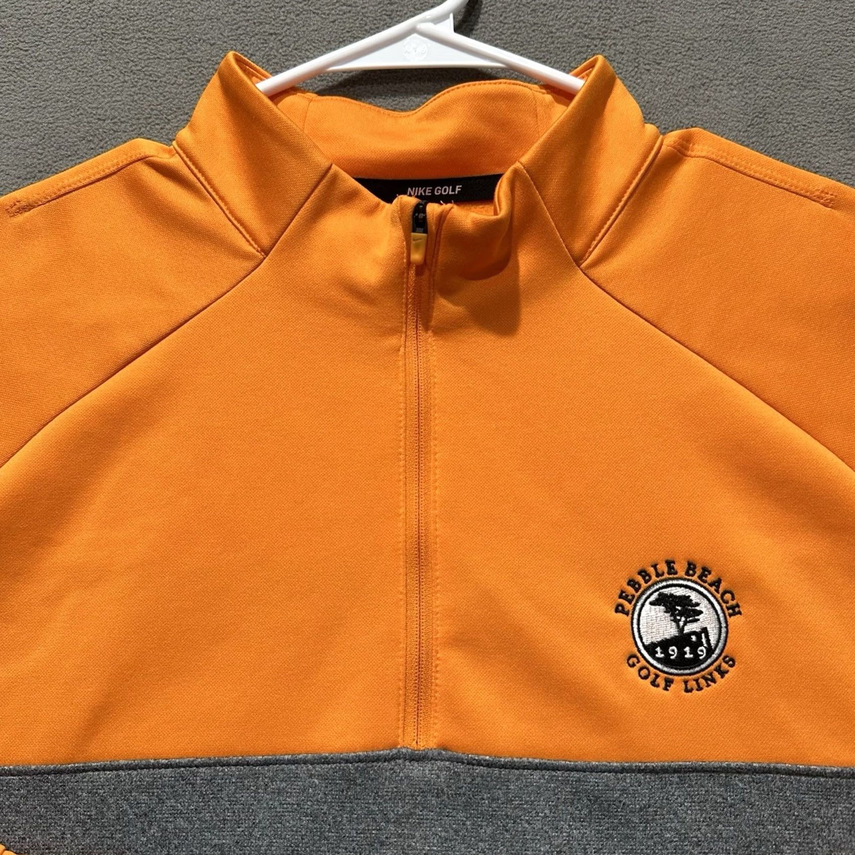 Nike Nike Golf Therma Quarter Zip Men L Orange Gray Pebble Beach Logo 854498 Size US L / EU 52-54 / 3 - 3 Thumbnail