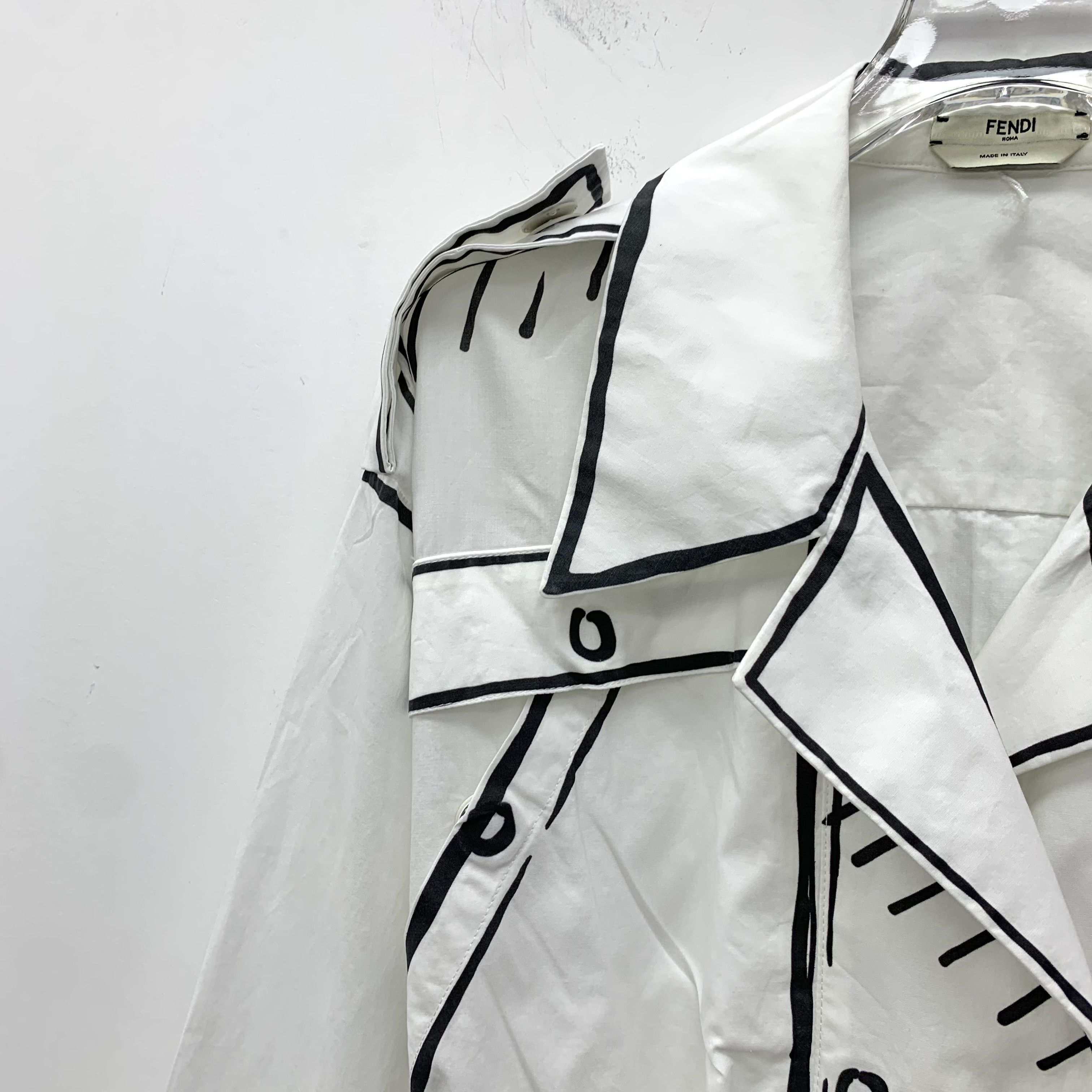 Fendi Fendi White Comic Print Cotton Jumpsuit Size 38" / US 16 / IT 52 - 7 Thumbnail