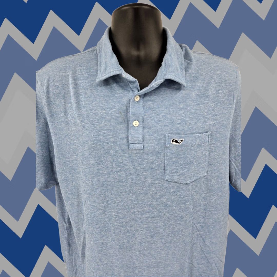 Vineyard Vines Vineyard Vines Polo Shirt Large Blue Golf Short Sleeve Casual Cotton Men Size US L / EU 52-54 / 3 - 1 Thumbnail