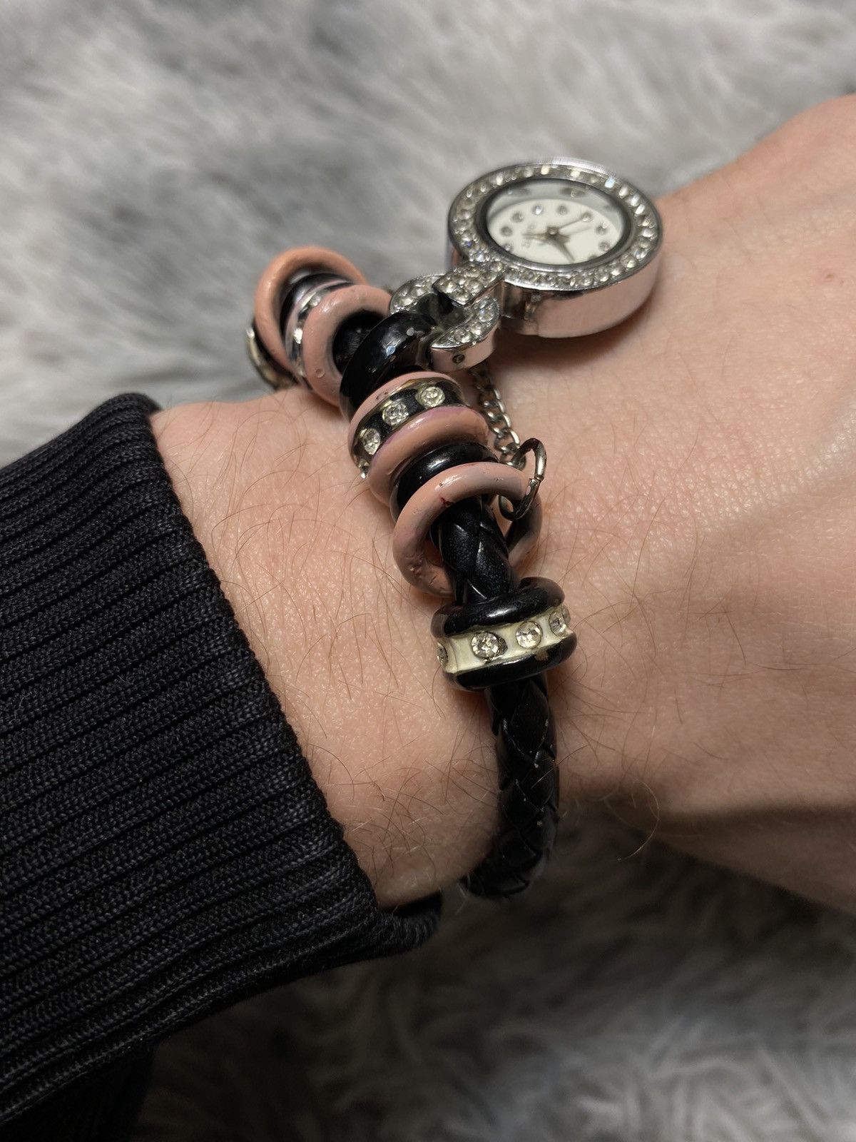 Japanese Brand × Jewelry × Vintage Charming Bracelet Watch with Hearts and Crystals Size ONE SIZE - 10 Thumbnail