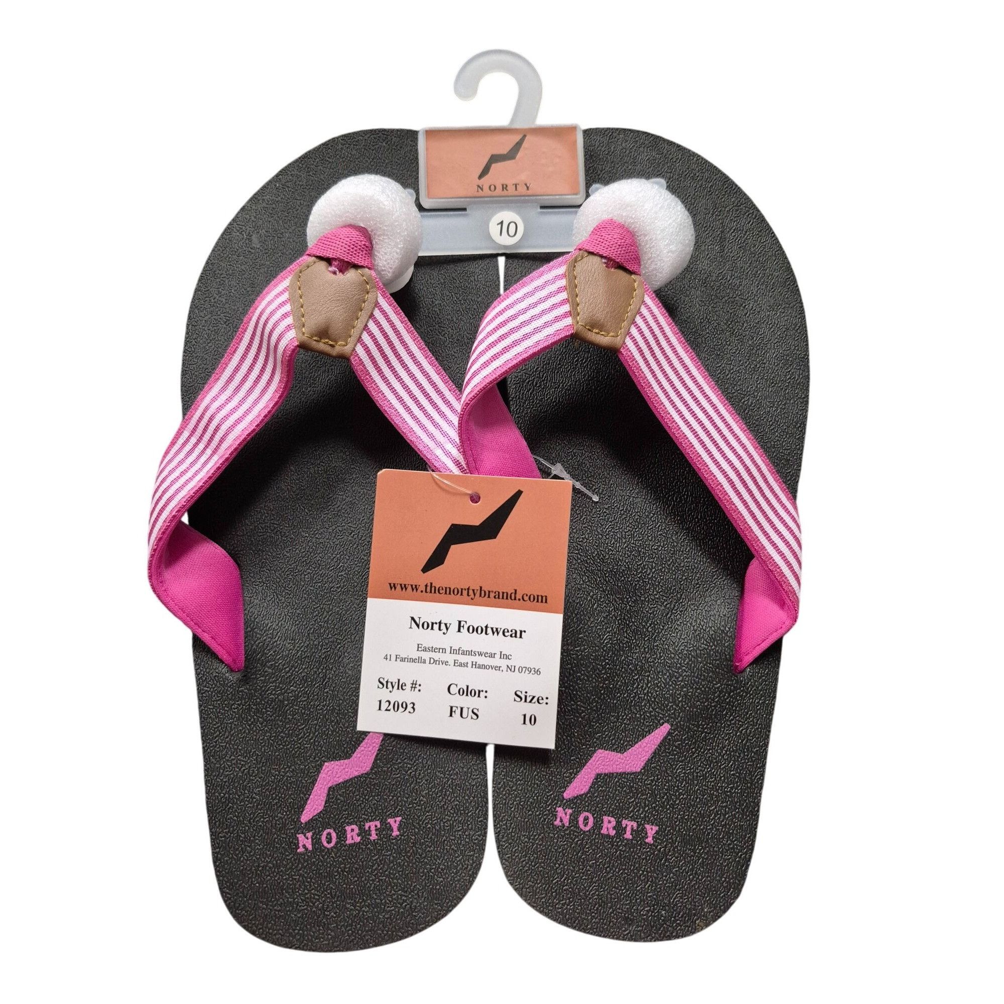 Other Norty Pink & White Striped Flip-Flops Size 10 Lightweight & Size US 10 / IT 40 - 2 Thumbnail