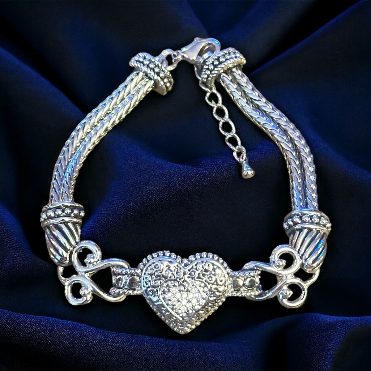 Other Lia Sophia Love Dust paved heart bracelet Grailed