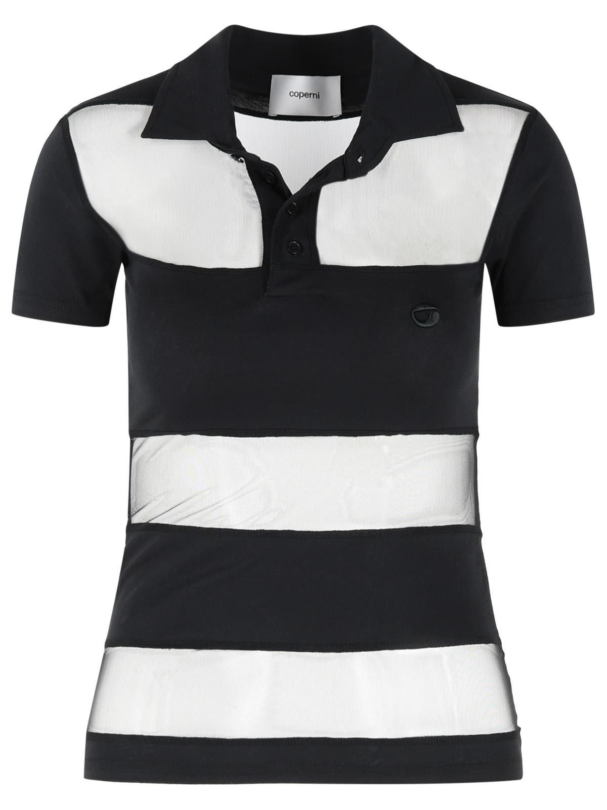 Coperni COPERNI 'Striped' Black Cotton Blend Polo Shirt Size XS / US 0-2 / IT 36-38 - 1 Thumbnail