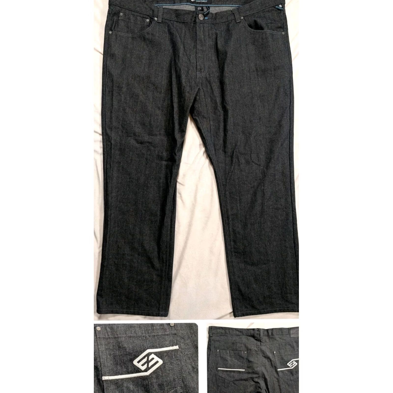 Enyce Enyce Jeans Mens 50 Blue Embroidered Baggy Hip Hop Denim Relaxed Fit Streetwear Jeans Size US 34 / EU 50 - 2 Thumbnail
