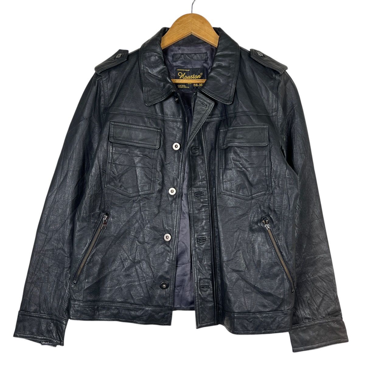Japanese Brand Vintage Houston PigSkin Leather Trucker Jacket Union Made Size US M / EU 48-50 / 2 - 2 Thumbnail