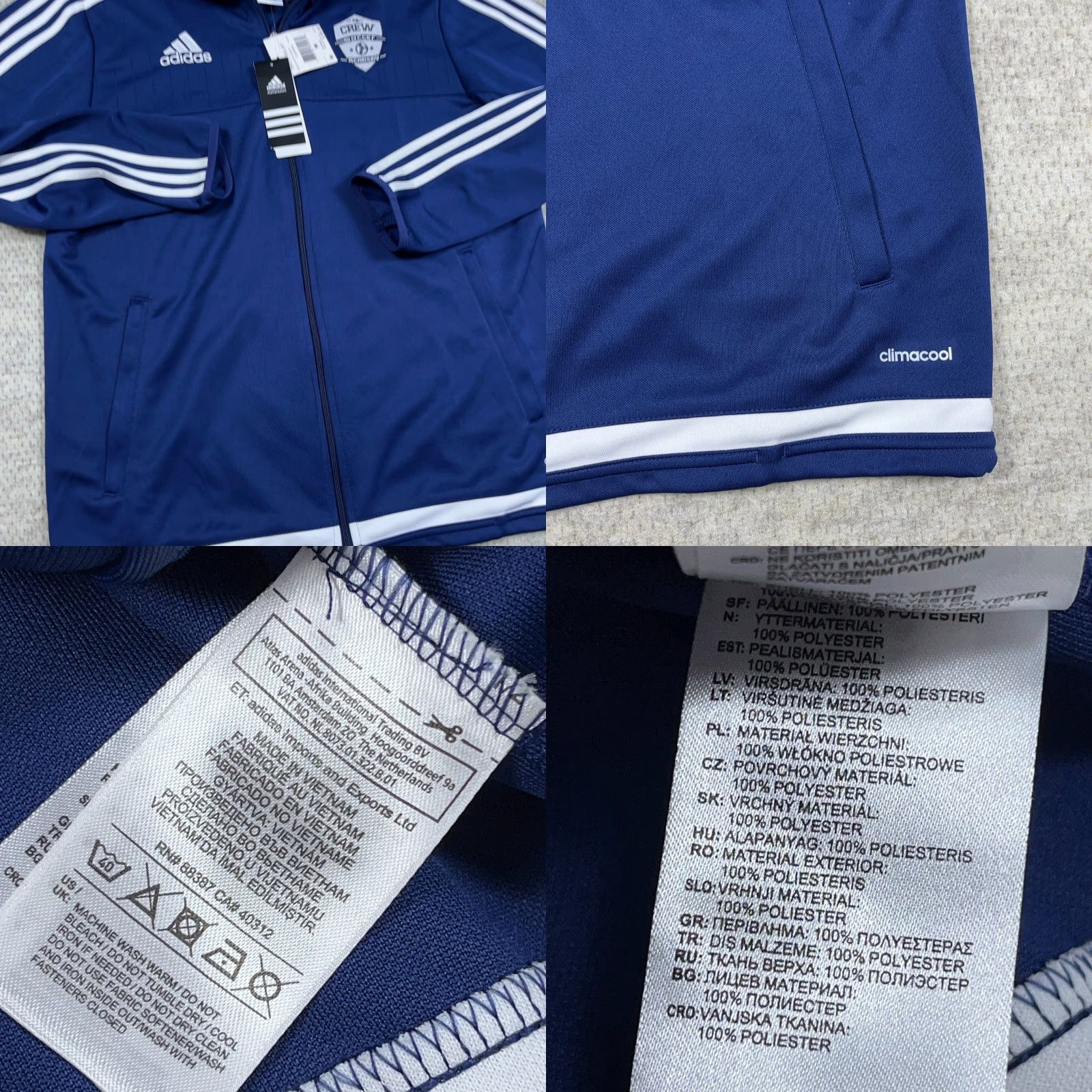 Adidas Adidas Jacket Men Medium Blue White Track Jacket Full Zip Soccer Academy Size US M / EU 48-50 / 2 - 8 Thumbnail