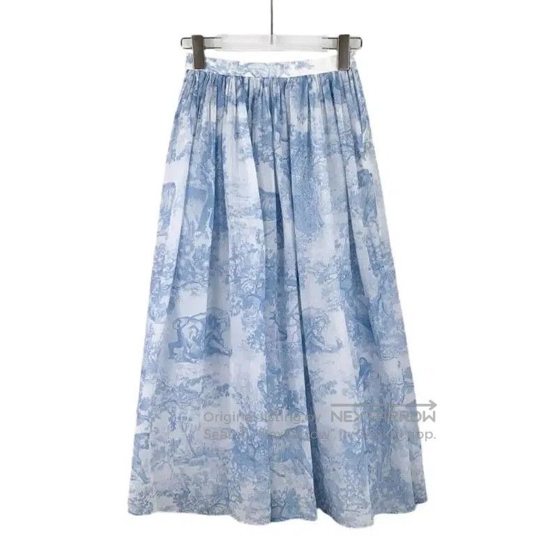 Dior Dior Light Blue Cotton Midi Skirt . Size 22" - 1 Thumbnail