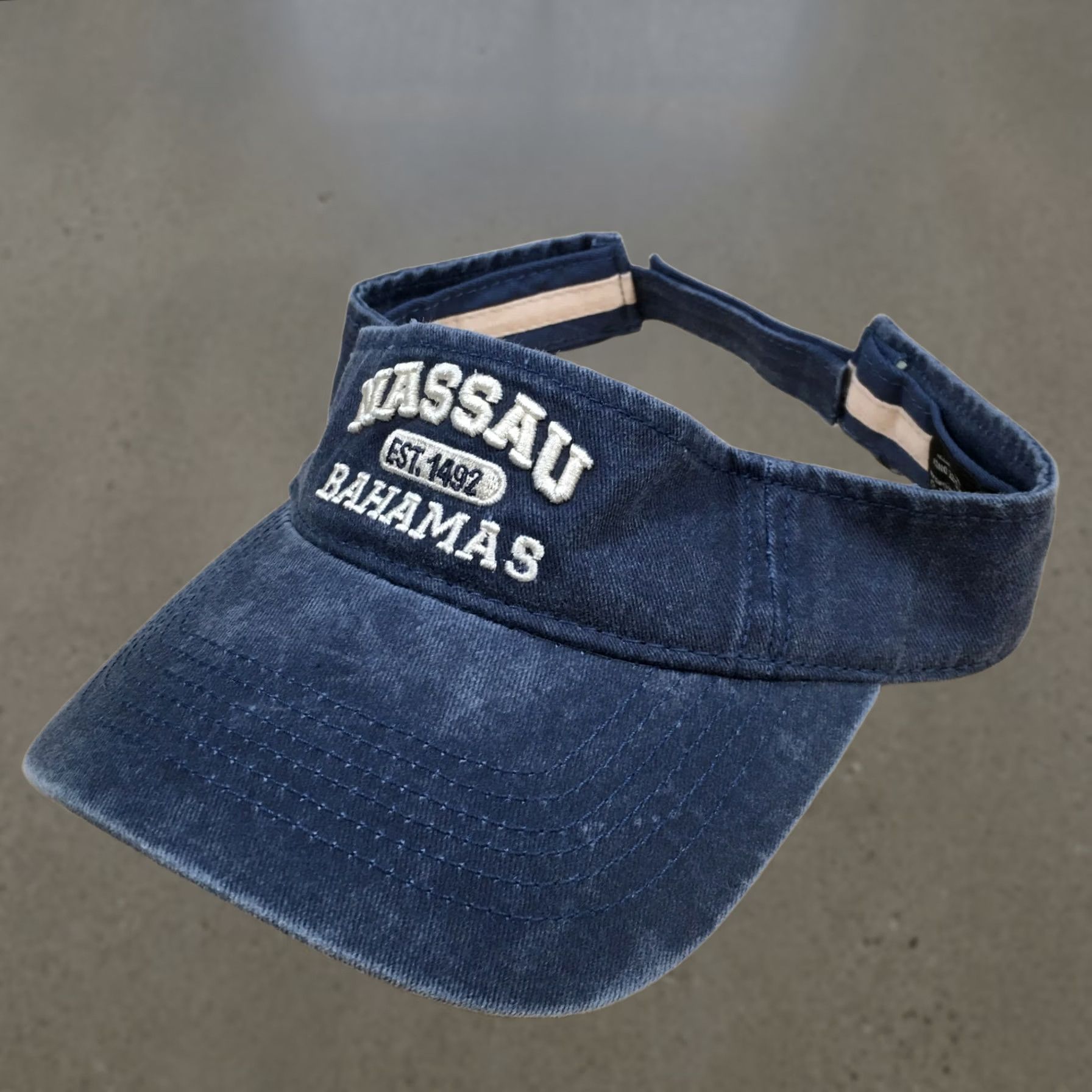 Logo 7 Jo Anns Visor Hat Blue OS Curved Brim Embroidered Logo Nassau Bahamas Unisex Size ONE SIZE - 1 Thumbnail