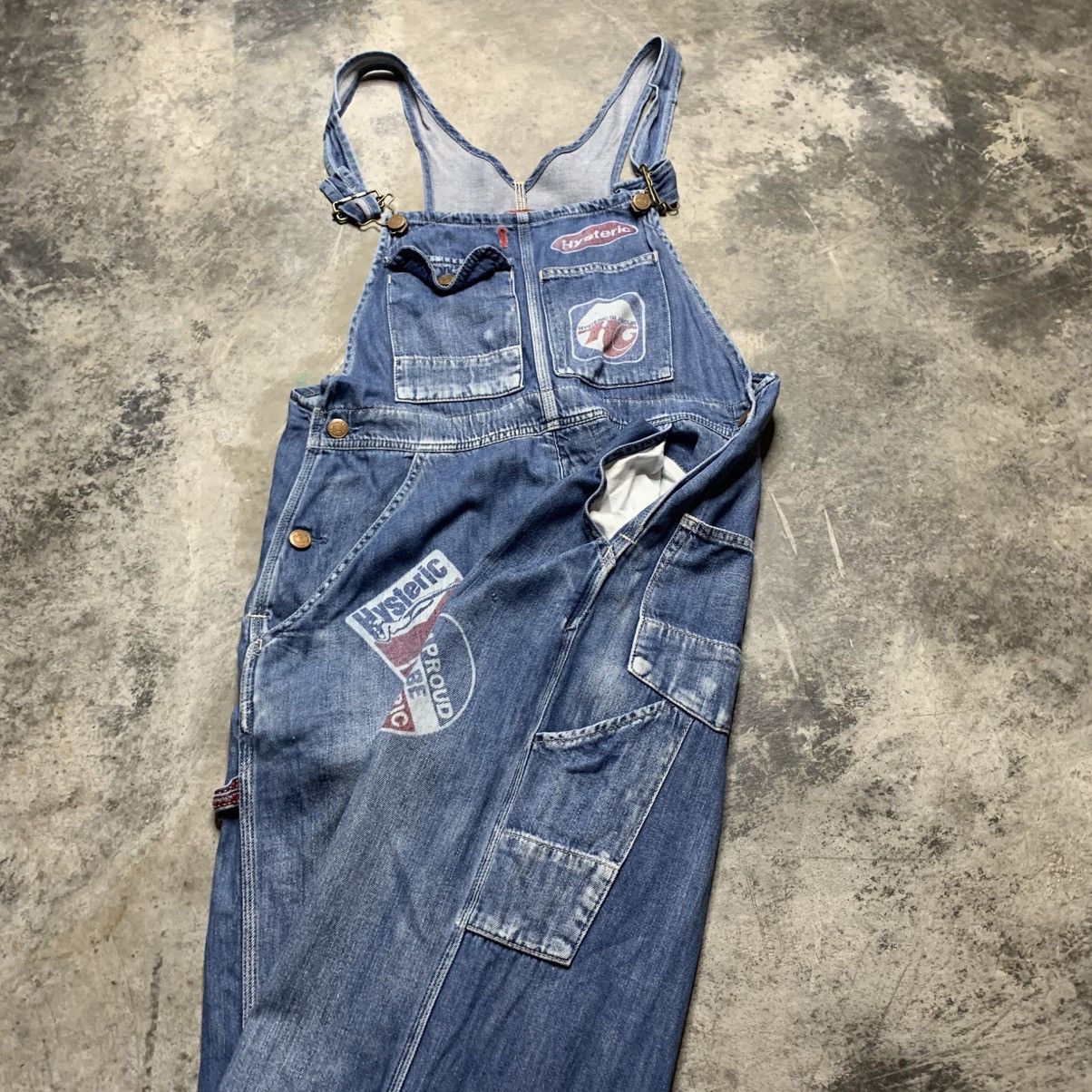 Hysteric Glamour × Japanese Brand Vintage Hysteric Glamour Overalls Multi Printed Logo Denim Size US 33 - 10 Thumbnail