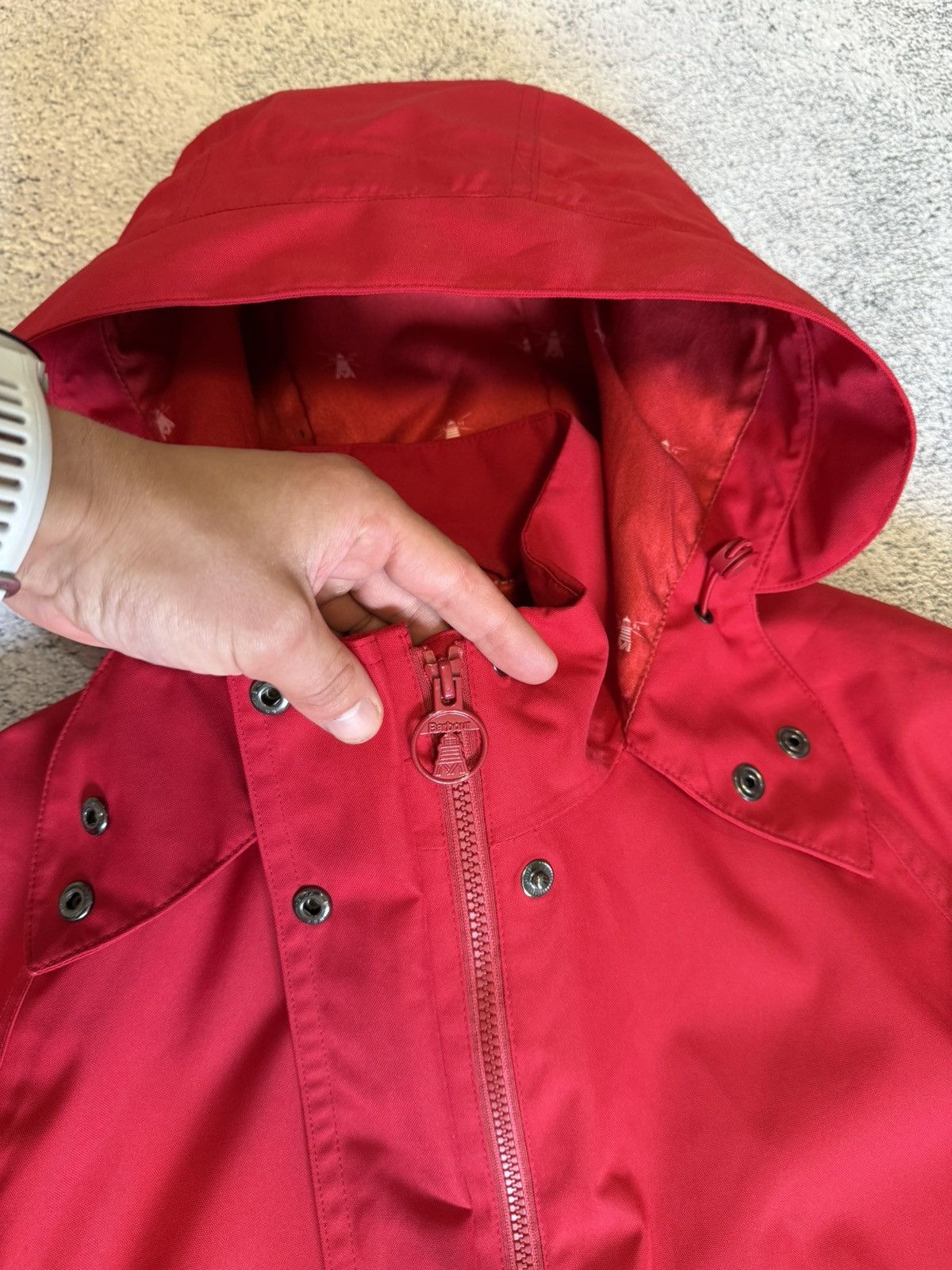 Barbour Barbour Women Parka Waterproof Mainlander Jacket Red Hooded Size XL / US 12-14 / IT 48-50 - 6 Thumbnail